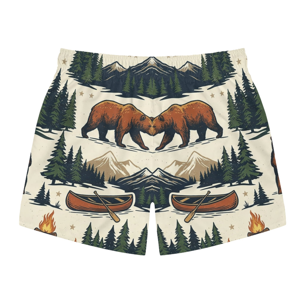 Bear Mountain Swim Trunks Printify
