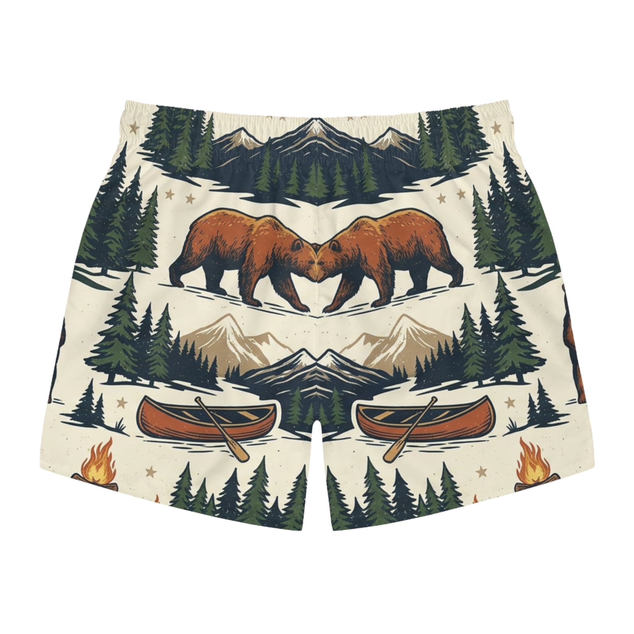 Bear Mountain Swim Trunks Printify