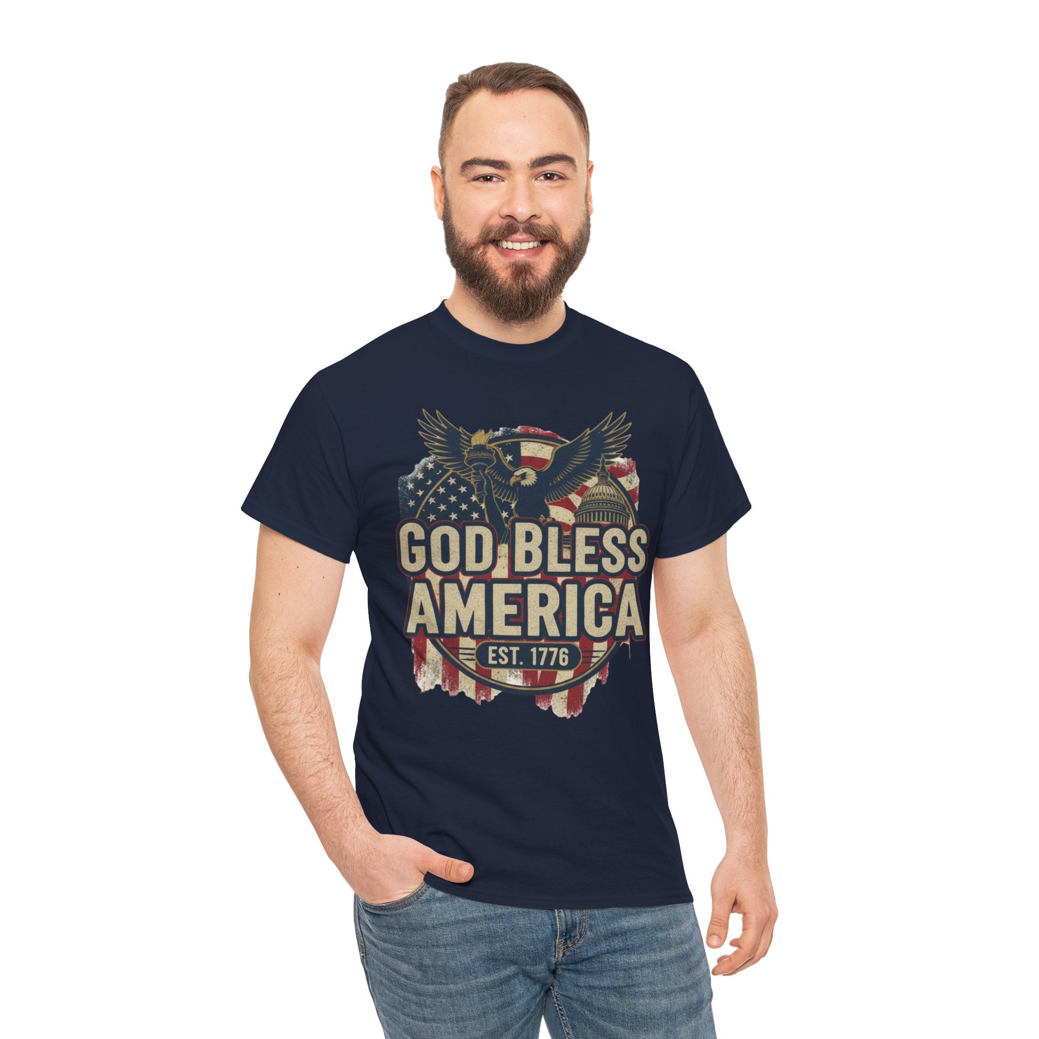 God Bless America 1776 Patriotic T-Shirt – Vintage American Heritage Tee