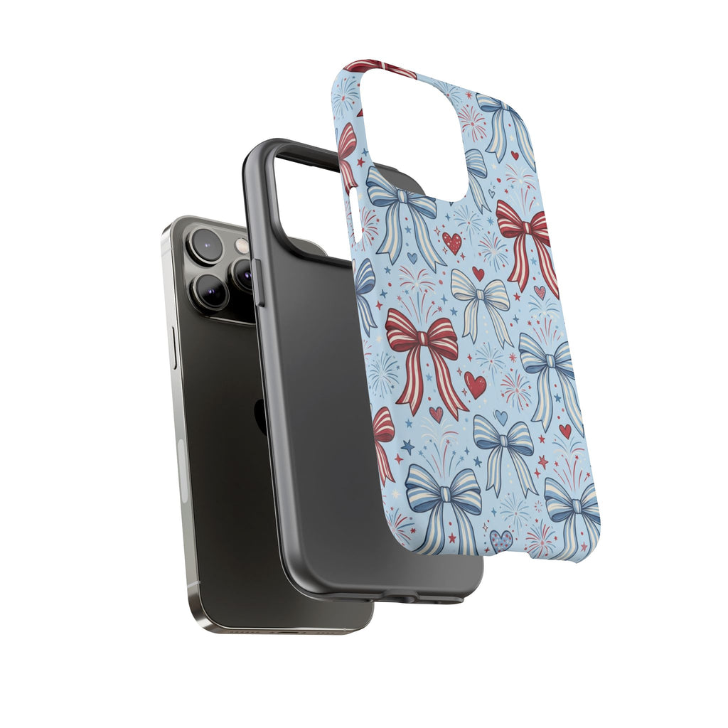 Patriotic Coquette Bows & Fireworks Phone Case Printify