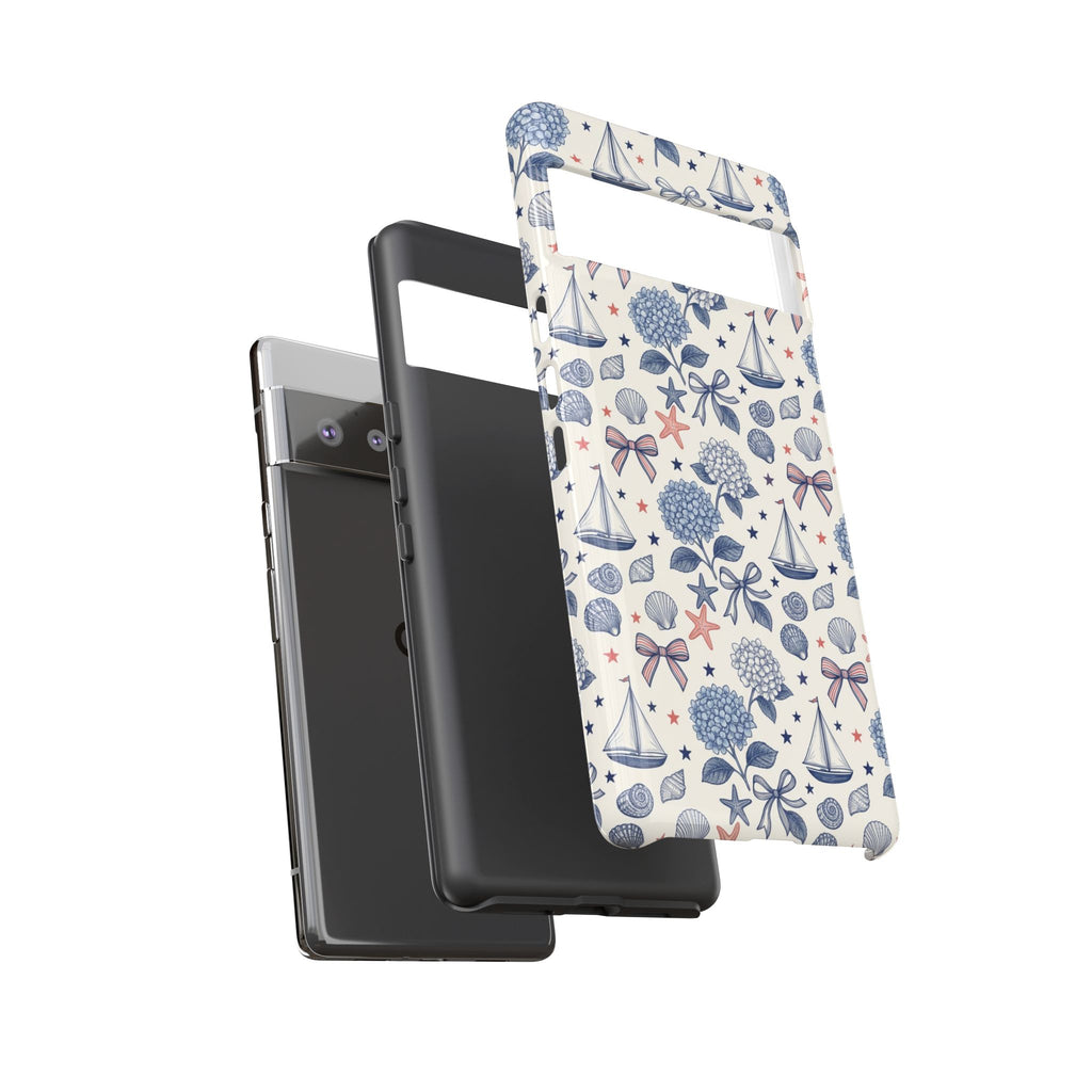 Coastal Americana Hydrangea Phone Case Printify
