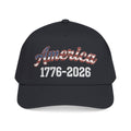 "America 1776–2026" Patriotic Baseball Cap – American Flag Snapback Hat (Dark Colors)
