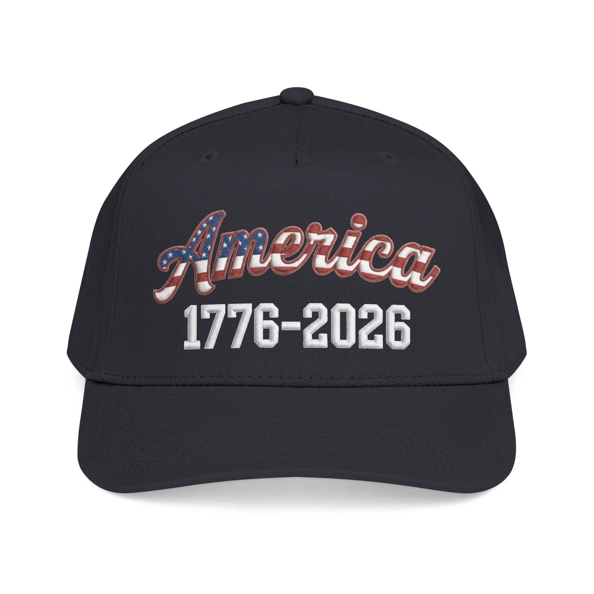 "America 1776–2026" Patriotic Baseball Cap – American Flag Snapback Hat (Dark Colors)