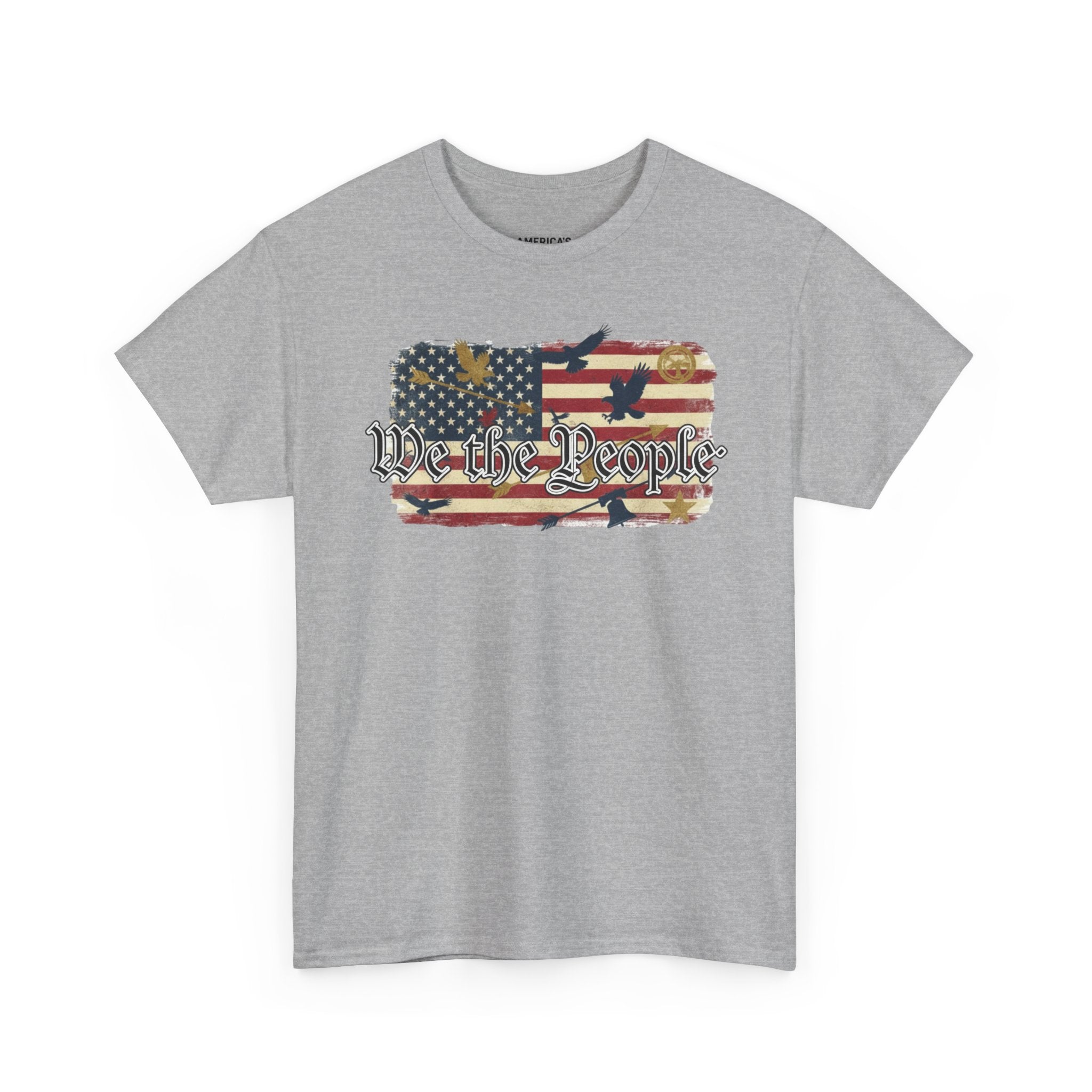 We The People American Flag Patriotic T-Shirt – Unisex Heavy Cotton Tee Printify