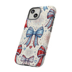 Patriotic Coquette Bows Phone Case – Americana Ribbon & Fireworks Design Printify