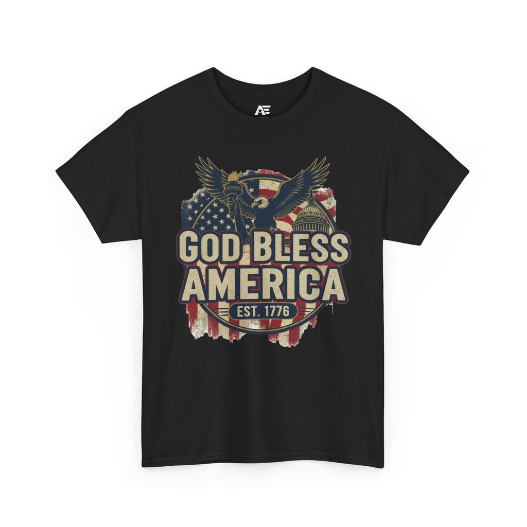 God Bless America 1776 Patriotic T-Shirt – Vintage American Heritage Tee