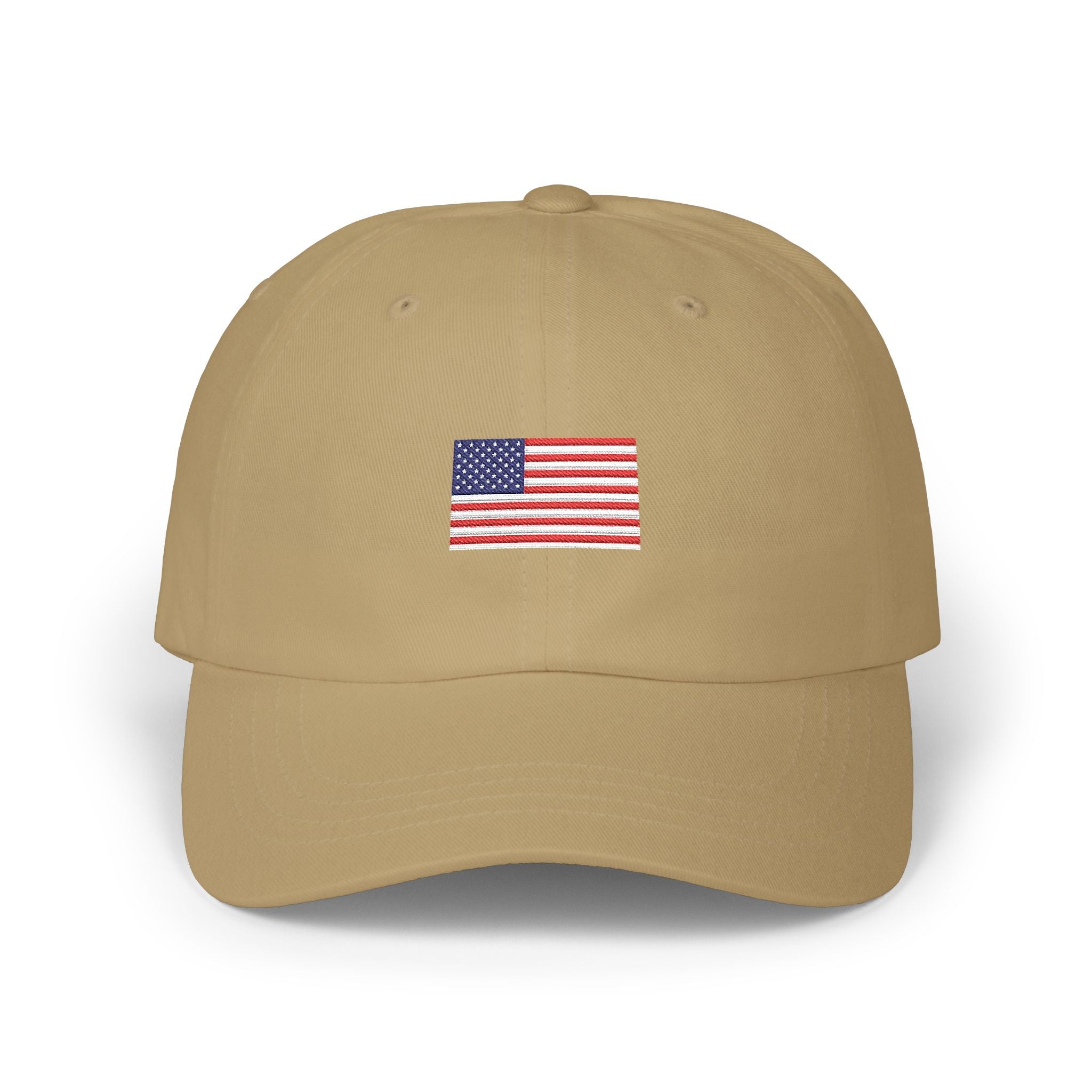 Embroidered American Flag Dad Cap — Classic Patriotic Baseball Hat Printify