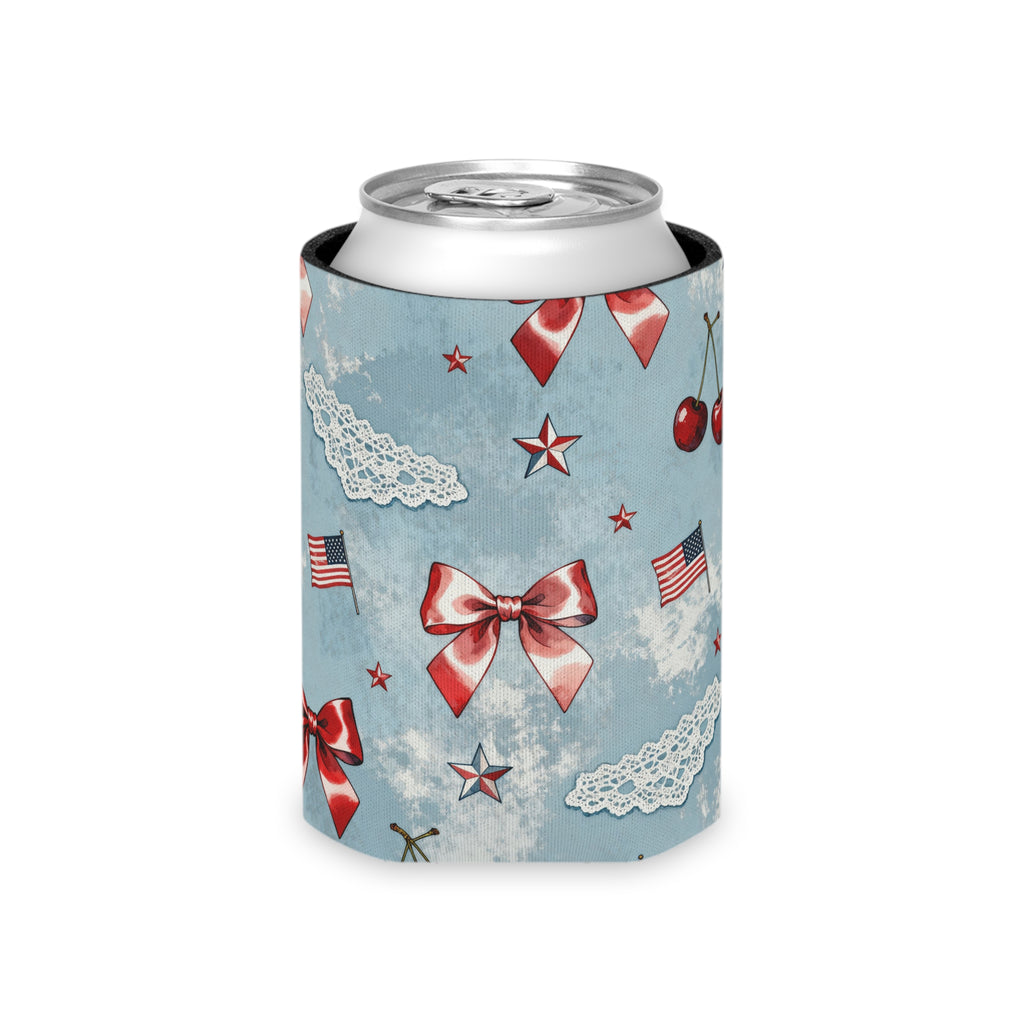 Americana Coquette Bow Can Cooler Printify