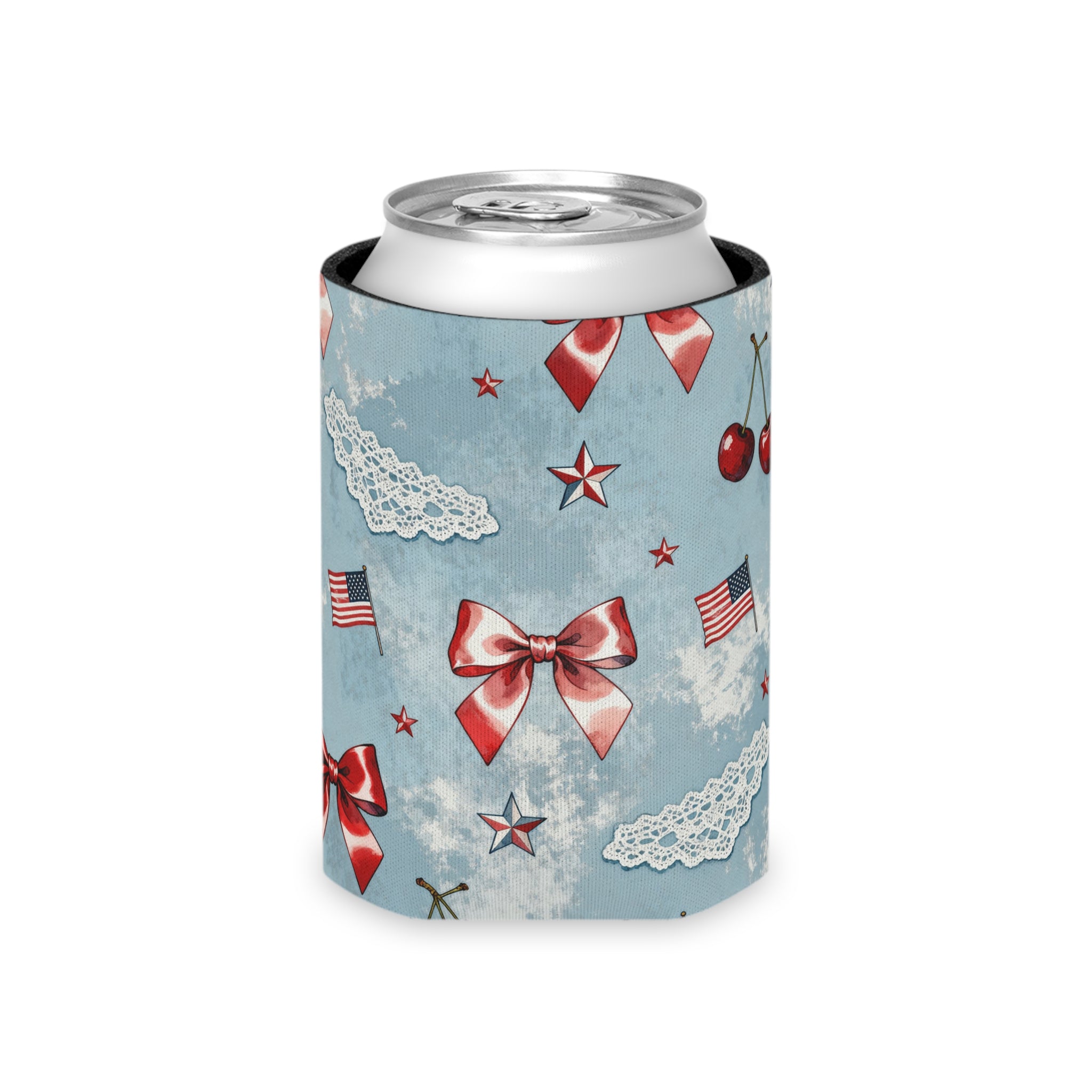 Americana Coquette Bow Can Cooler Printify
