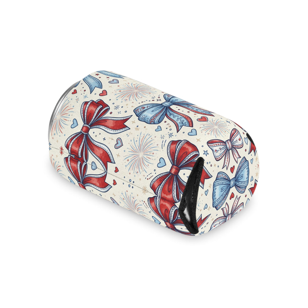 Americana Fireworks & Bows Can Cooler Printify