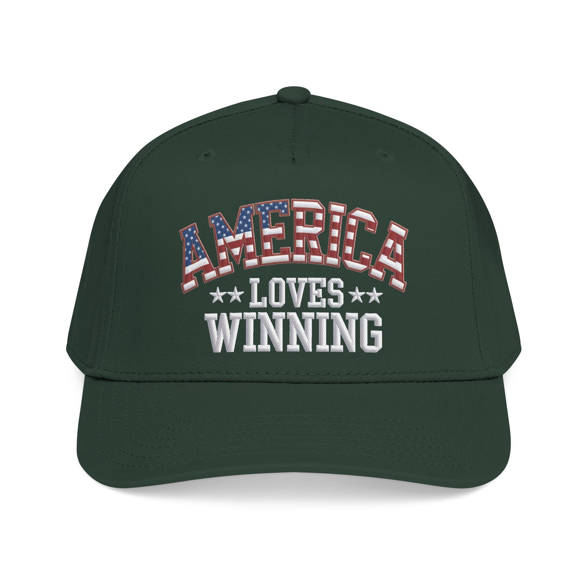 “America Loves Winning!” Patriotic Baseball Cap – American Flag Snapback Hat