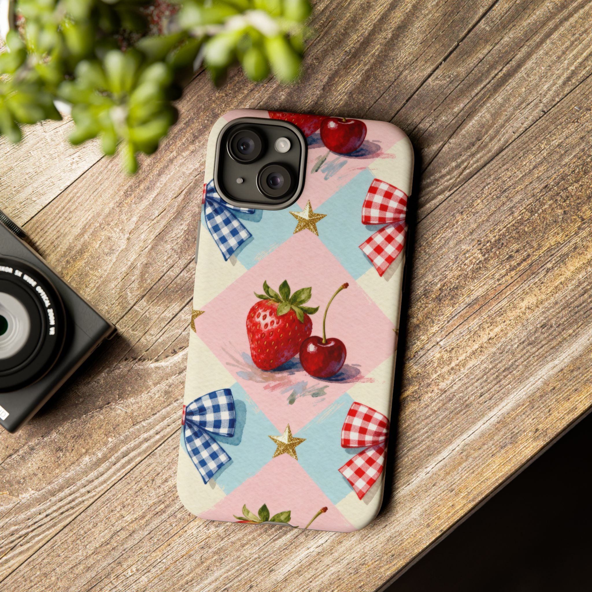 Americana Coquette Cherry Picnic Phone Case Printify