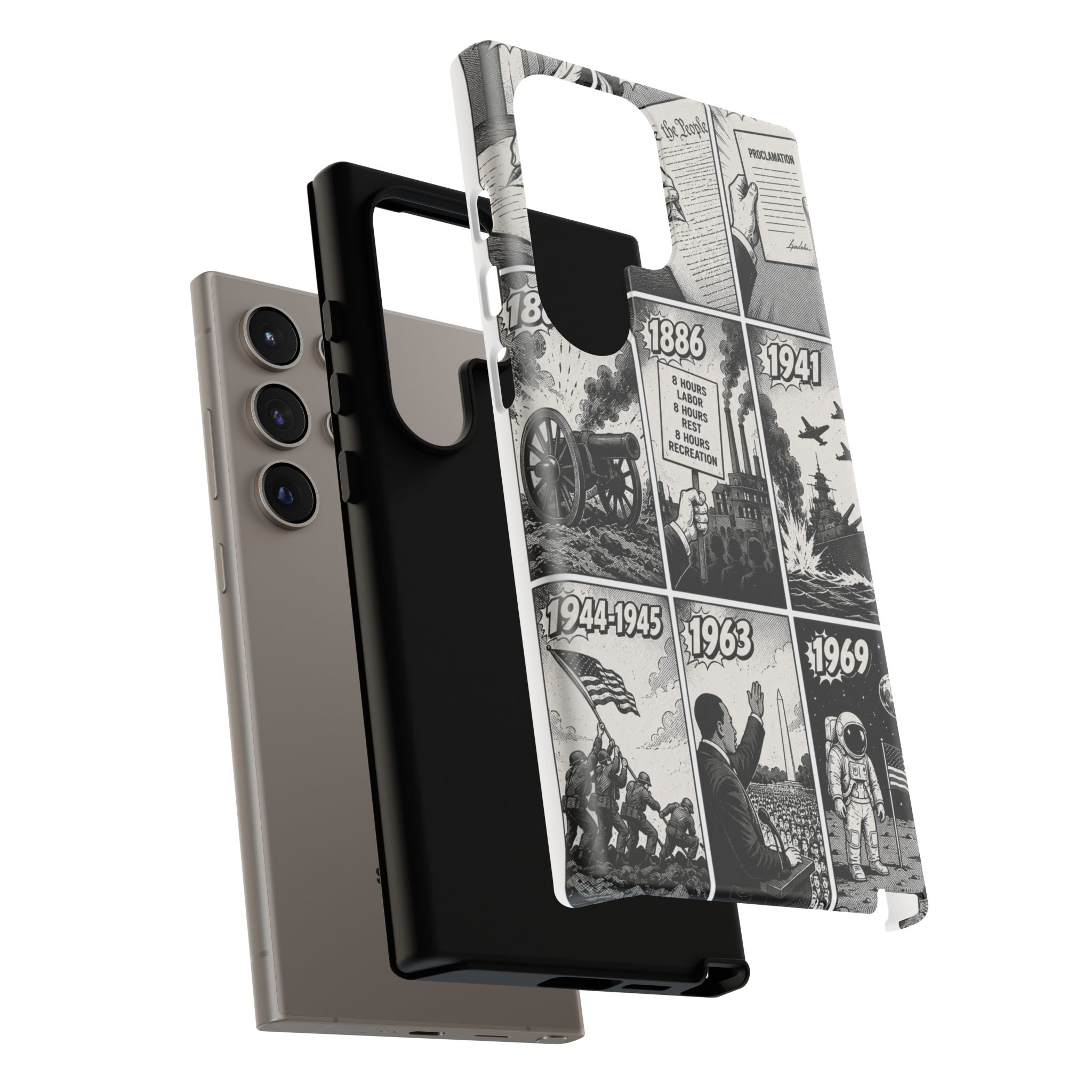 America Through the Ages Comic History Phone Case Printify