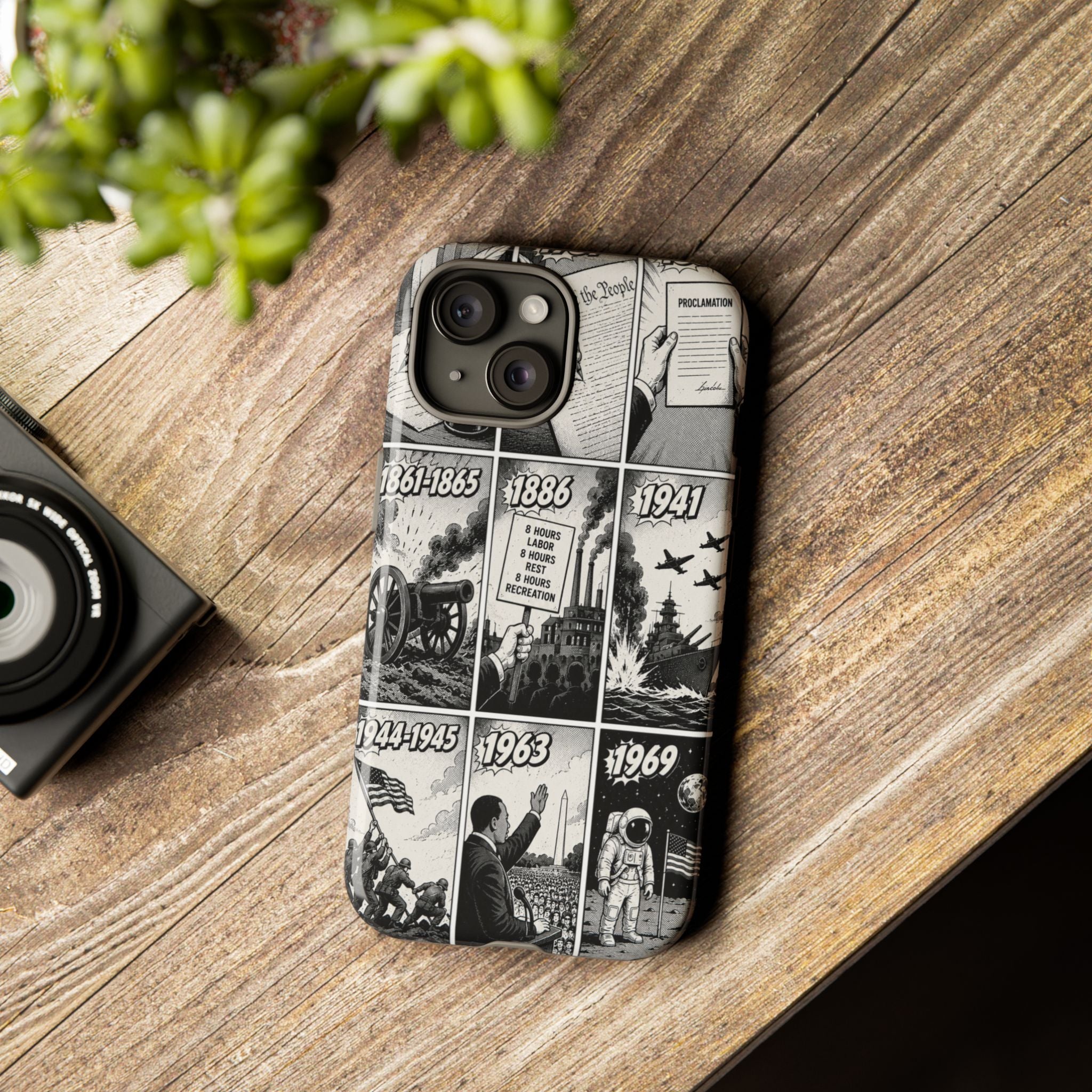 America Through the Ages Comic History Phone Case Printify