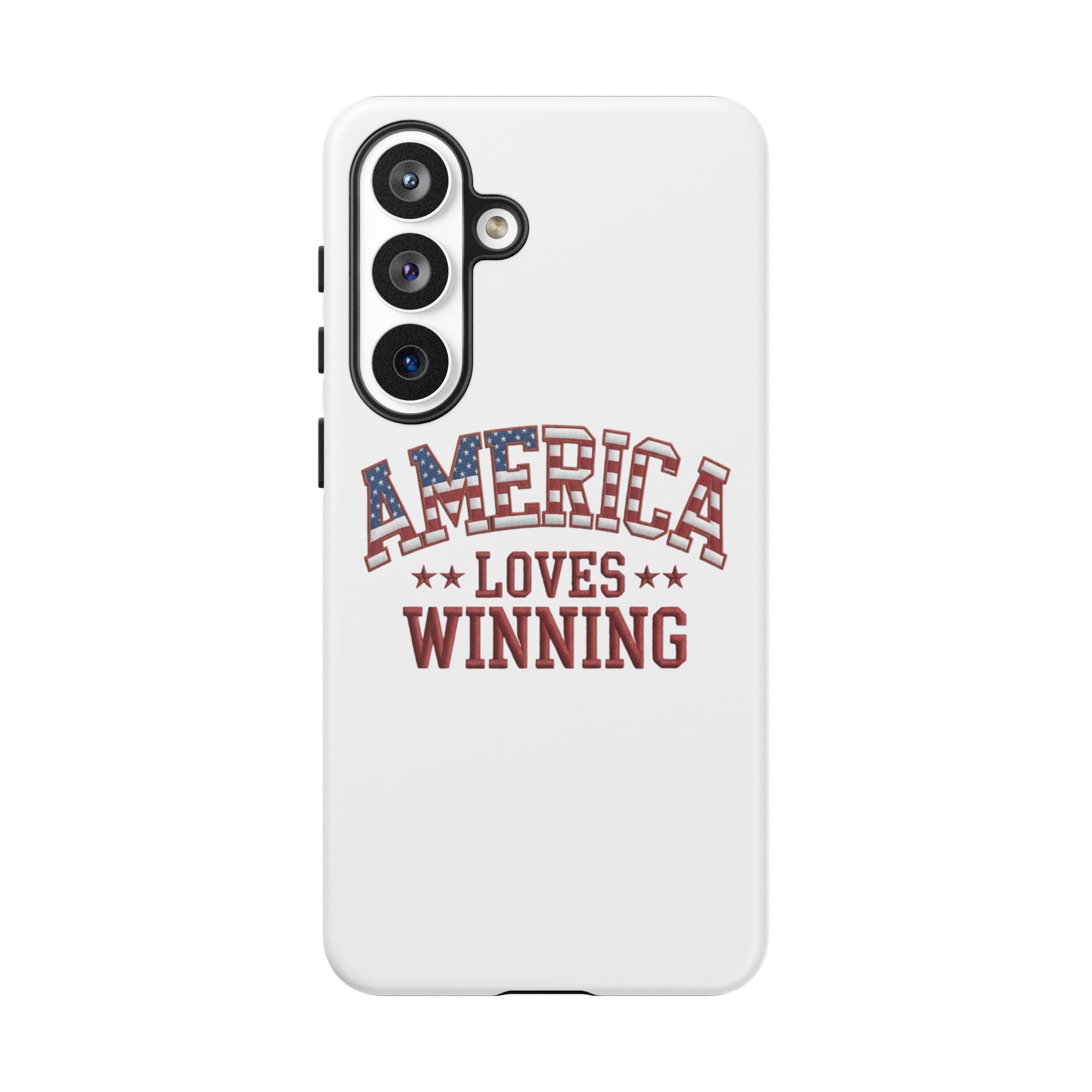 America Loves Winning Patriotic Phone Case – Tough Dual Layer iPhone & Samsung Galaxy S26 Case