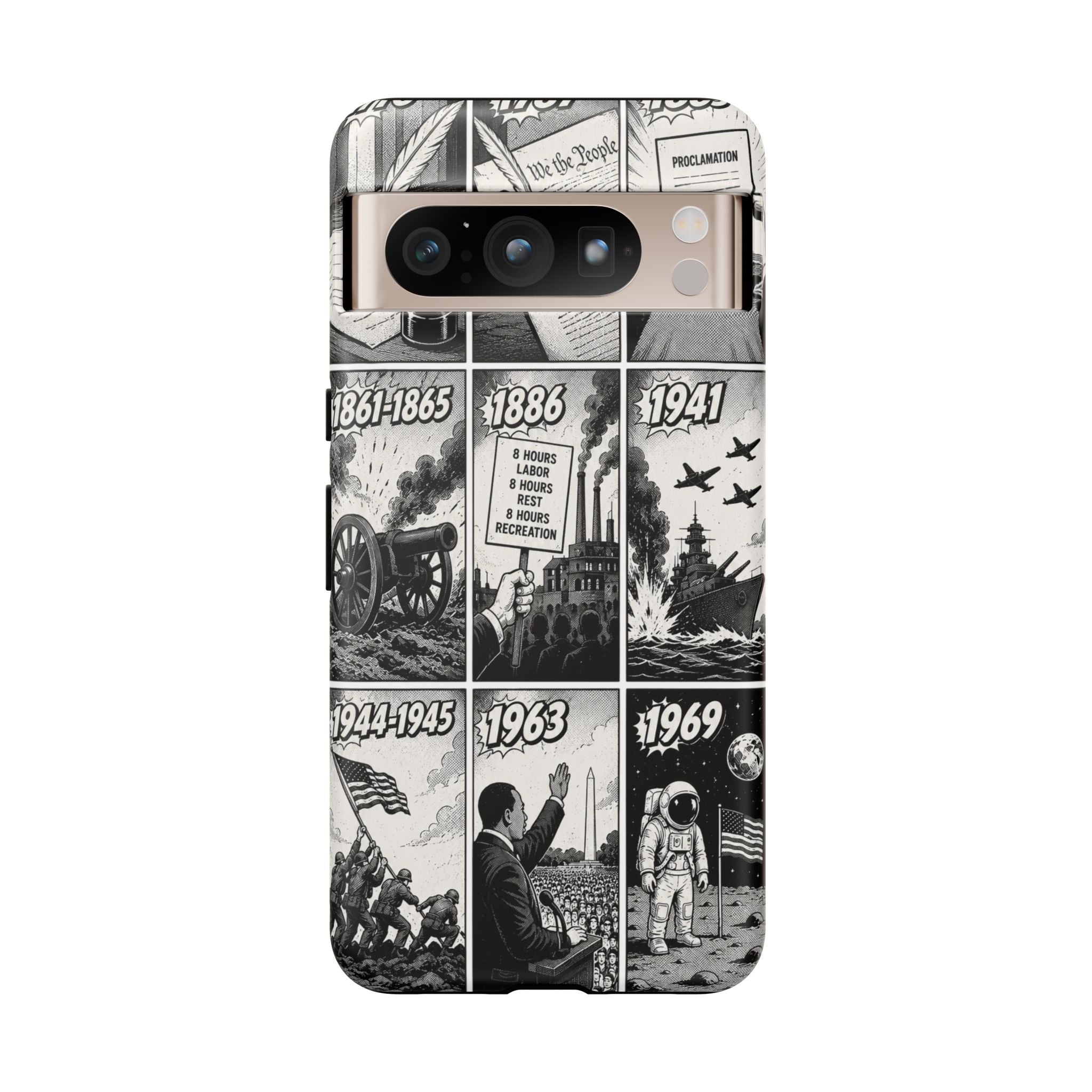 America Through the Ages Comic History Phone Case Printify