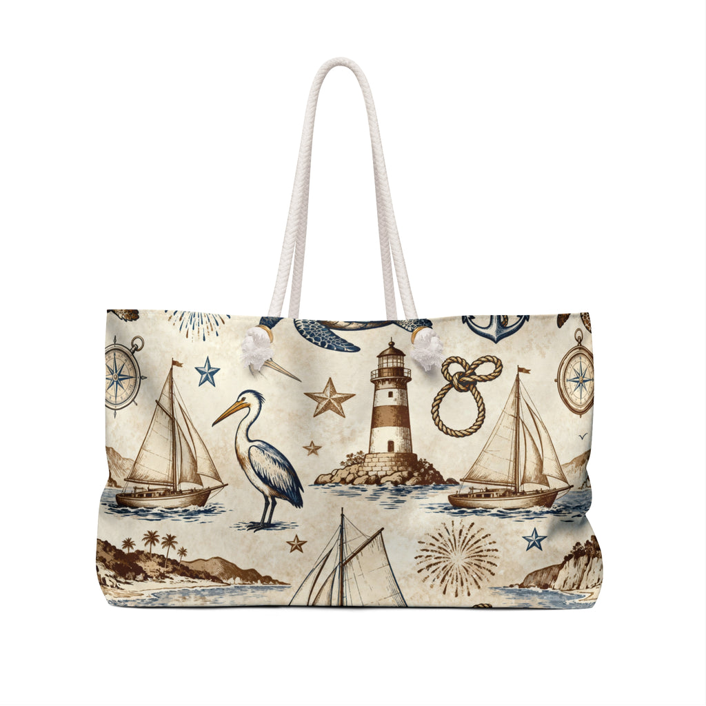 Coastal Americana Lighthouse Weekender Tote Bag Printify