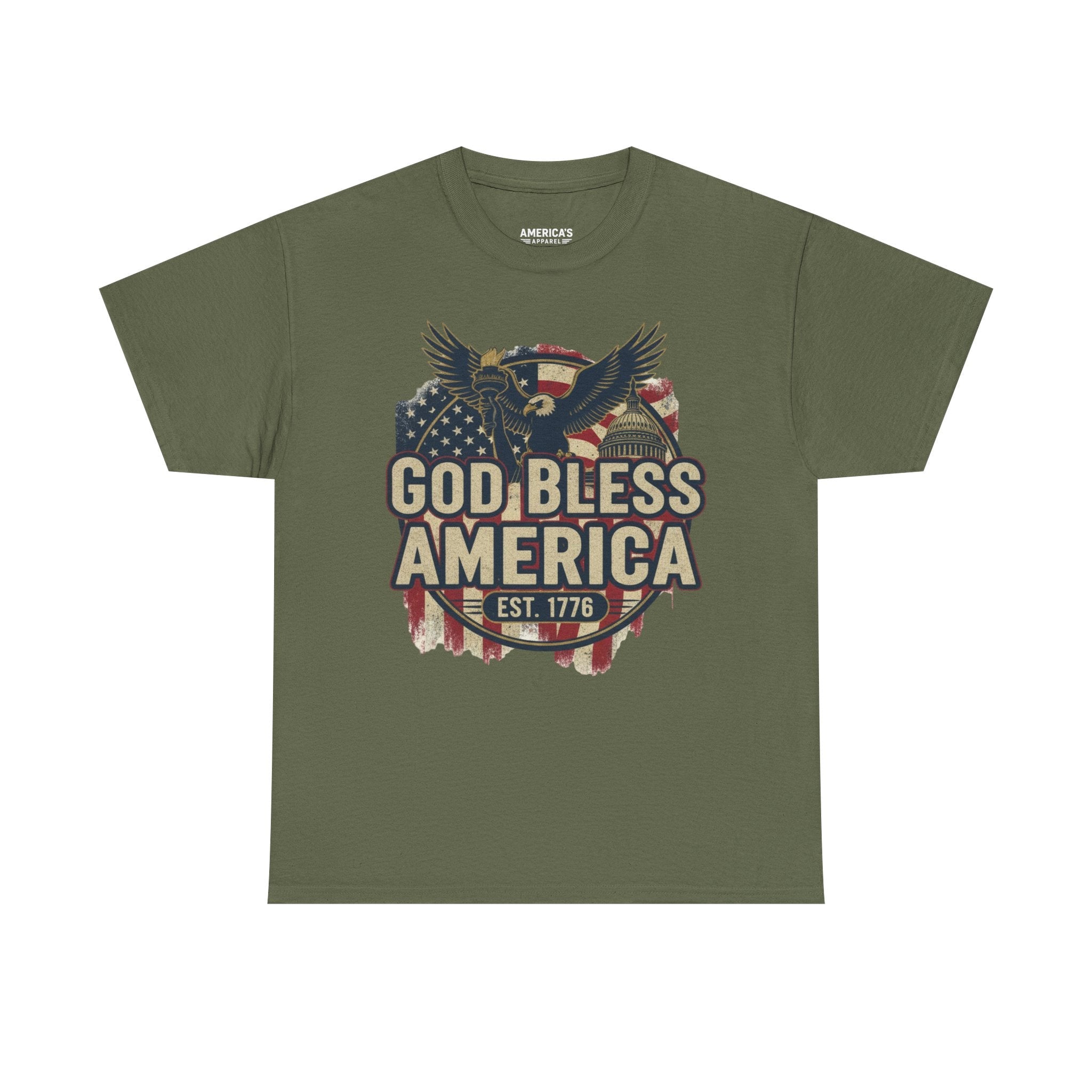 God Bless America 1776 Patriotic T-Shirt – Vintage American Heritage Tee Printify