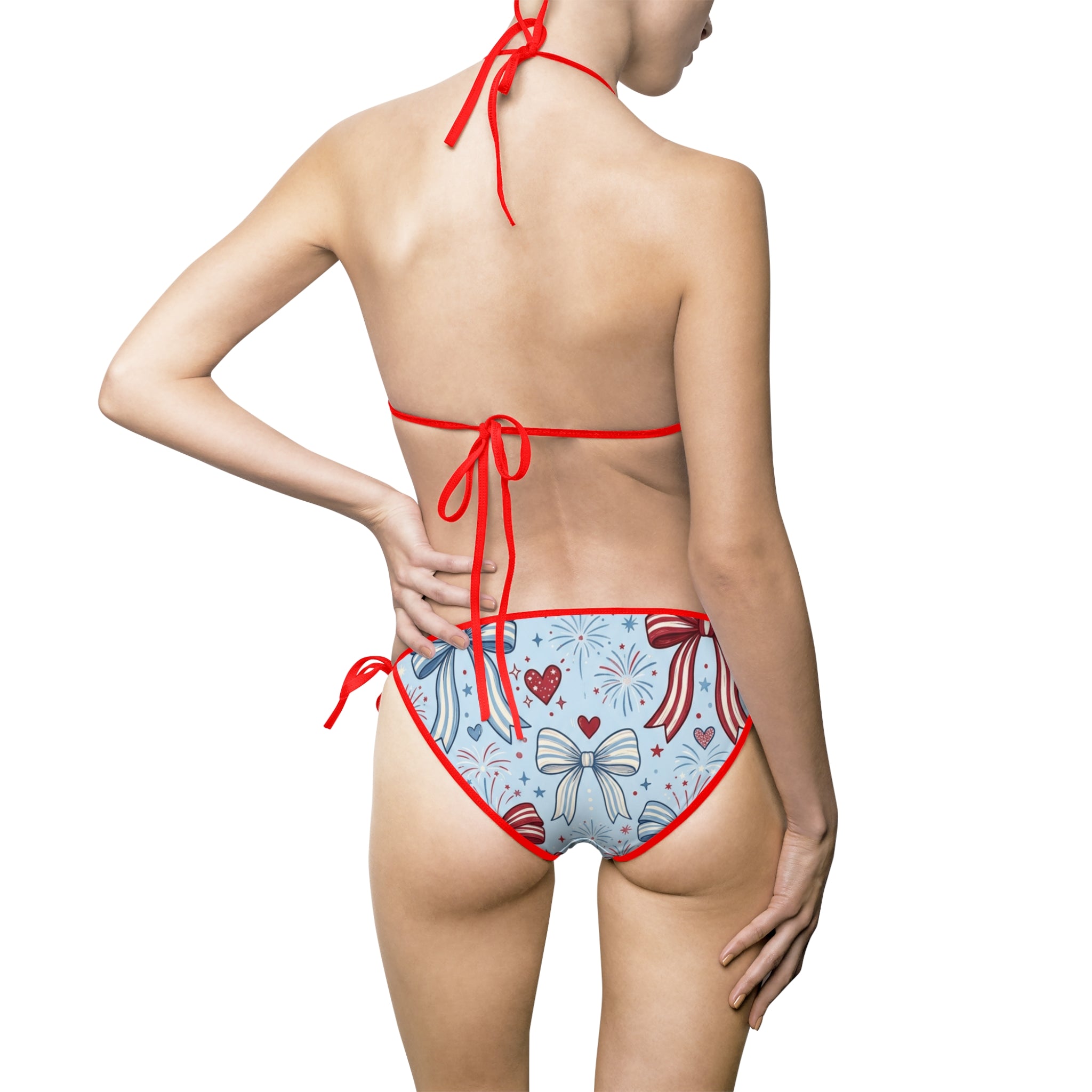 Women's Bikini Swimsuit — Bows & Fireworks Print