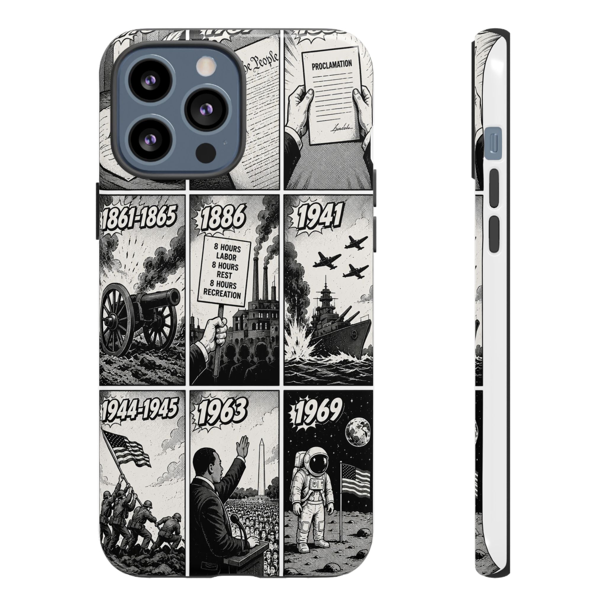 America Through the Ages Comic History Phone Case Printify