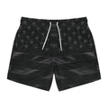 All-Black American Flag Swim Trunks — Patriotic Men's Swimwear