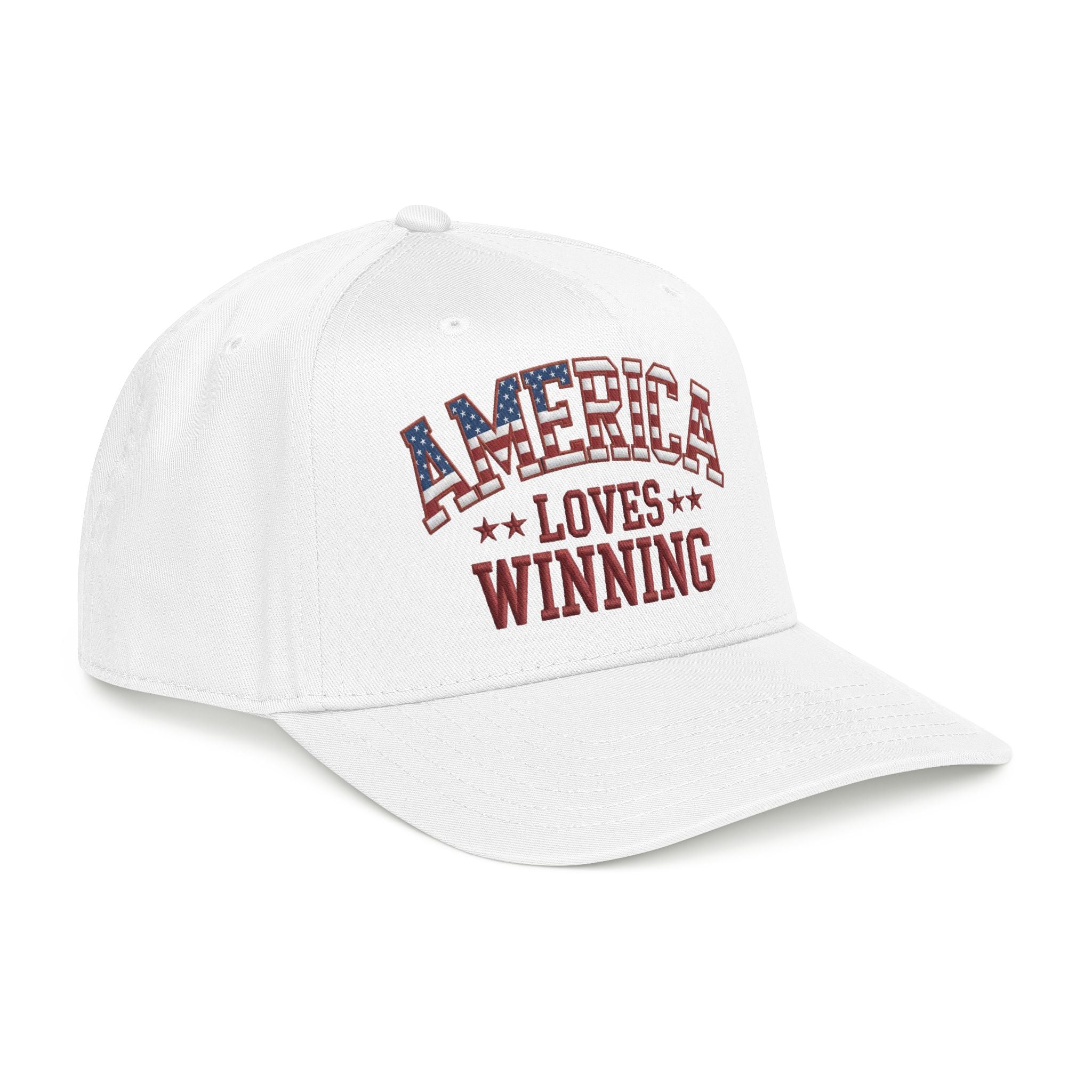 America Loves Winning Patriotic Hat – American Flag Light Cap