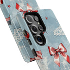 Americana Coquette Cherry Bow Phone Case Printify