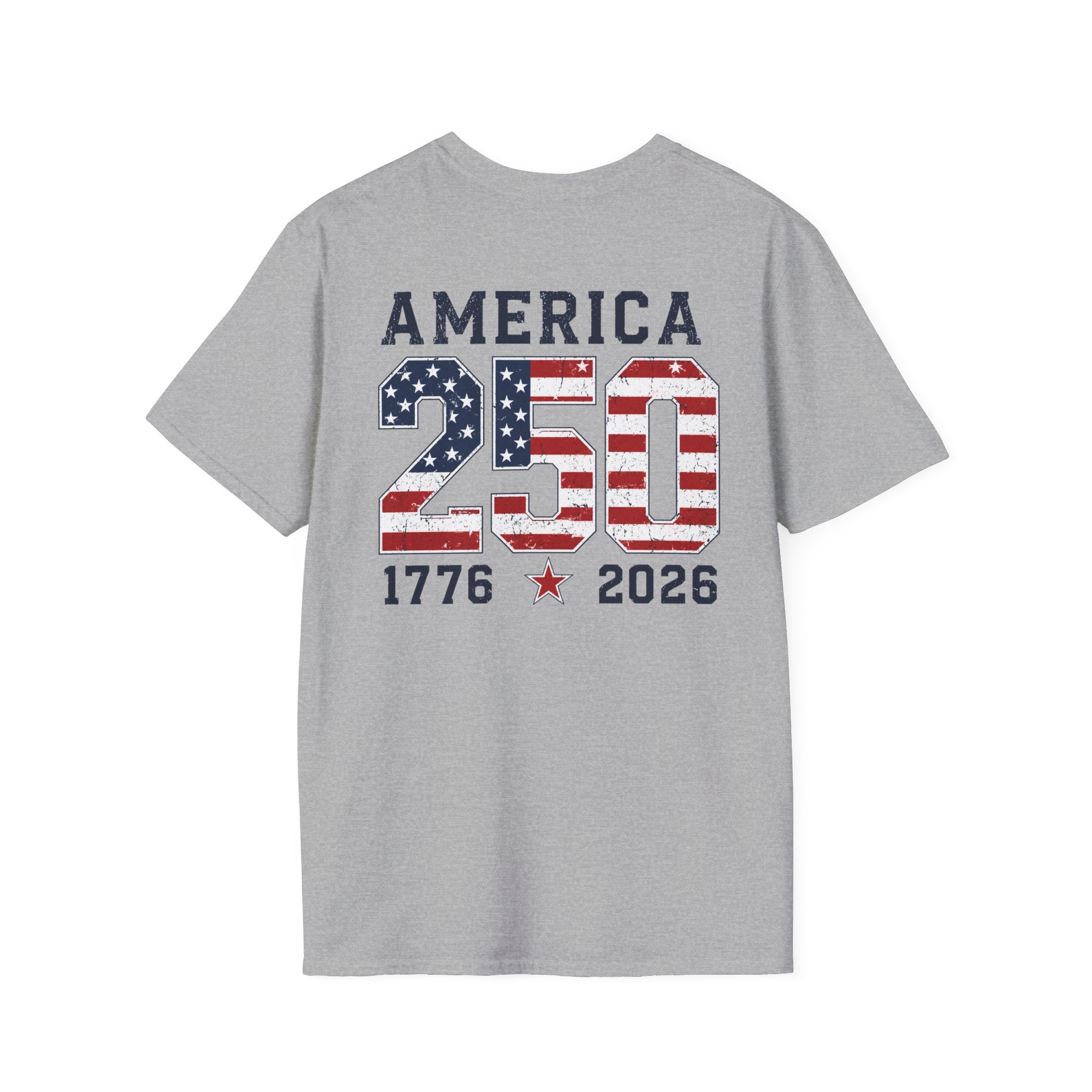 American Flag Pocket T-Shirt — "America's" Small Logo Patriotic Tee Printify