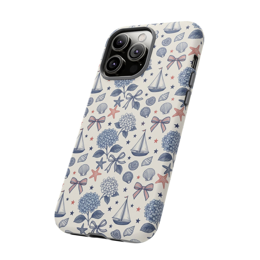 Coastal Americana Hydrangea Phone Case Printify