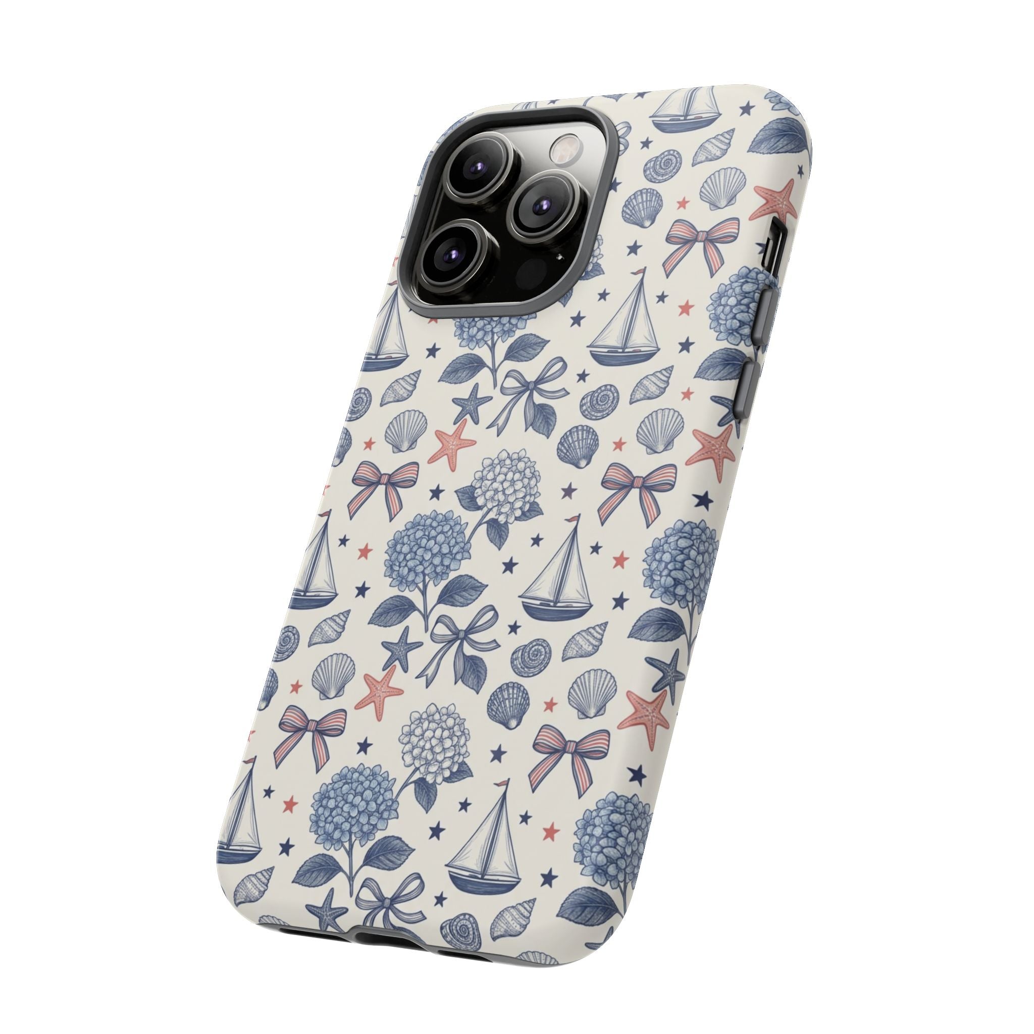 Coastal Americana Hydrangea Phone Case Printify