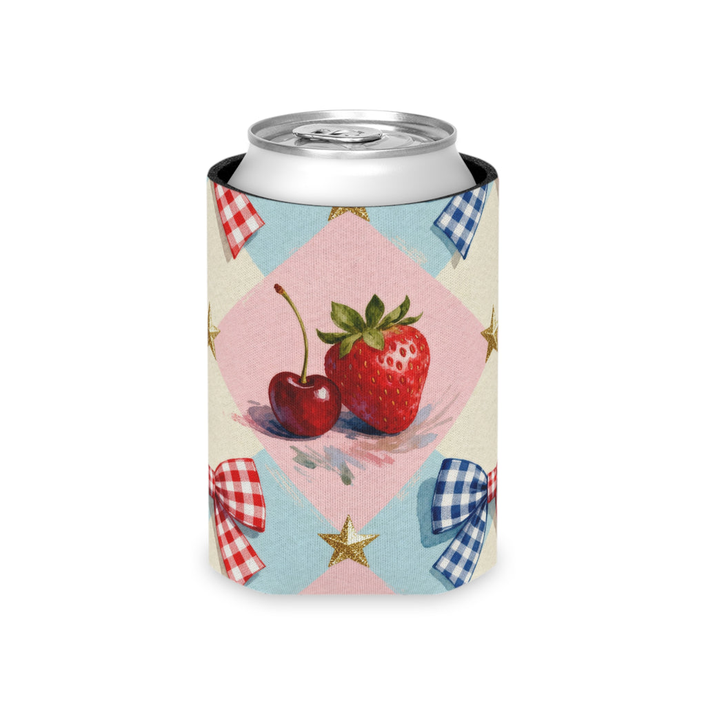 Americana Cherry Picnic Can Cooler Printify