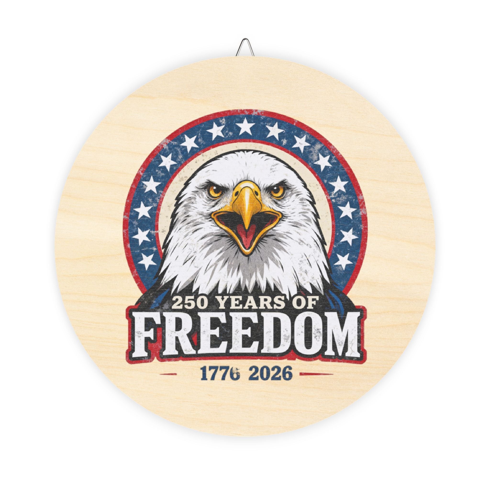 Patriotic Freedom Eagle Wood Sign — Bald Eagle Wall Decor Printify