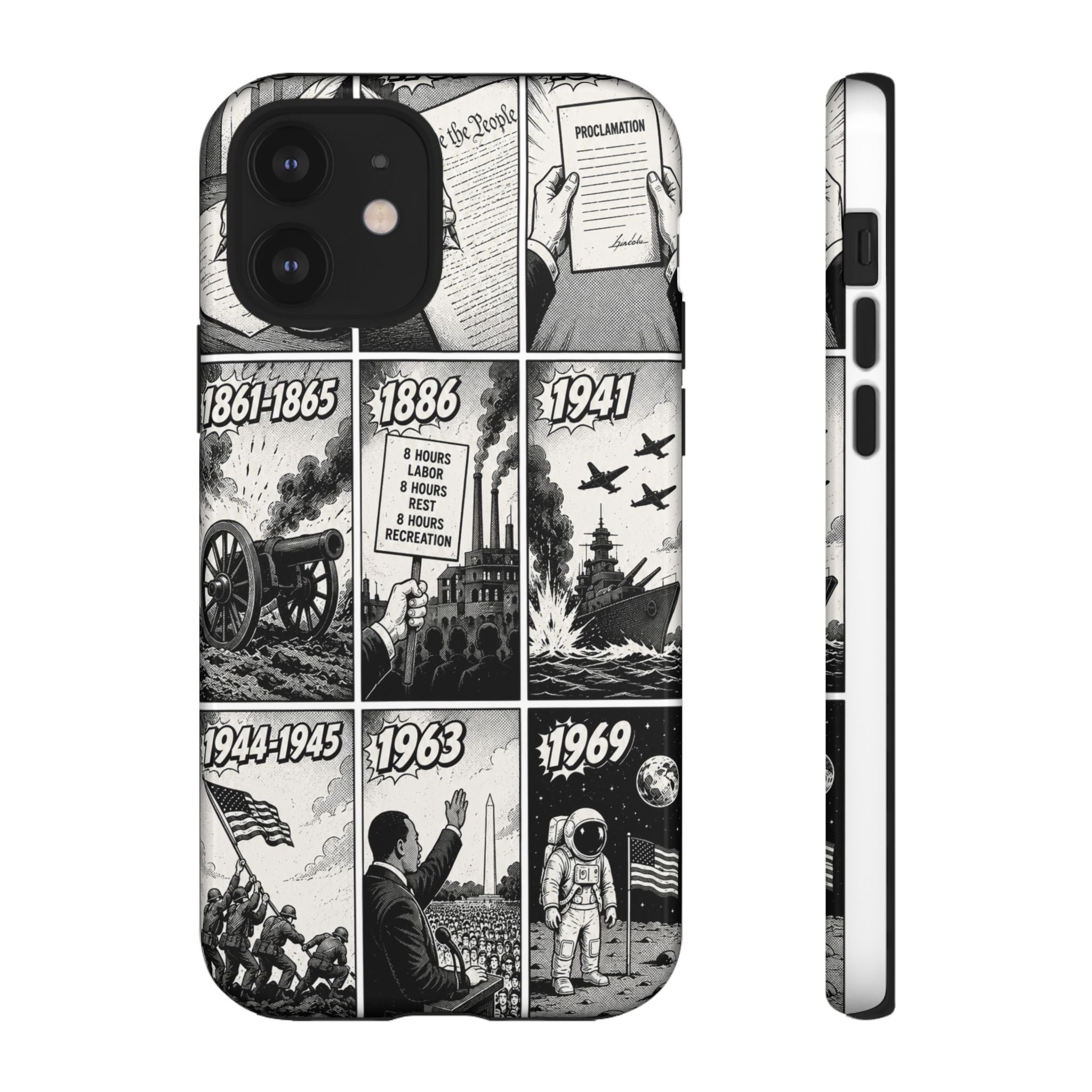 America Through the Ages Comic History Phone Case Printify