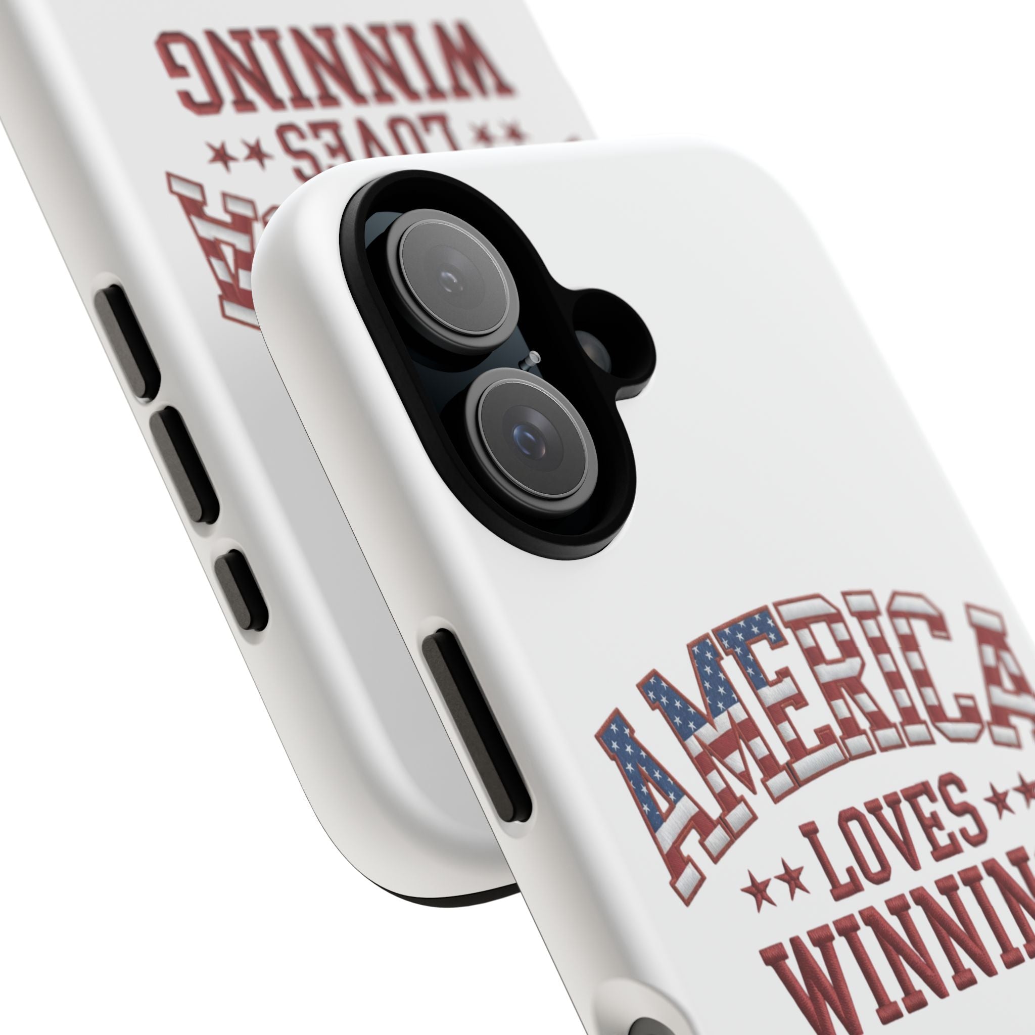America Loves Winning Patriotic Phone Case – Tough Dual Layer iPhone & Samsung Galaxy S26 Case