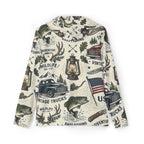 Backwoods Americana Performance Hoodie – Vintage Outdoor Adventure Hooded Shirt Printify