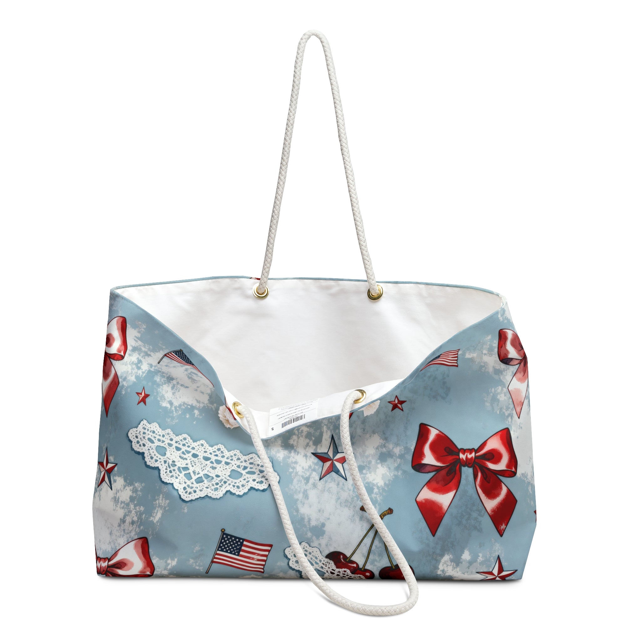 Americana Bows & Cherries Weekender Tote Printify