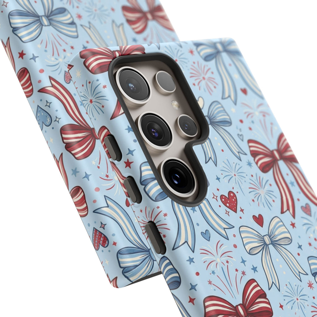 Patriotic Coquette Bows & Fireworks Phone Case Printify