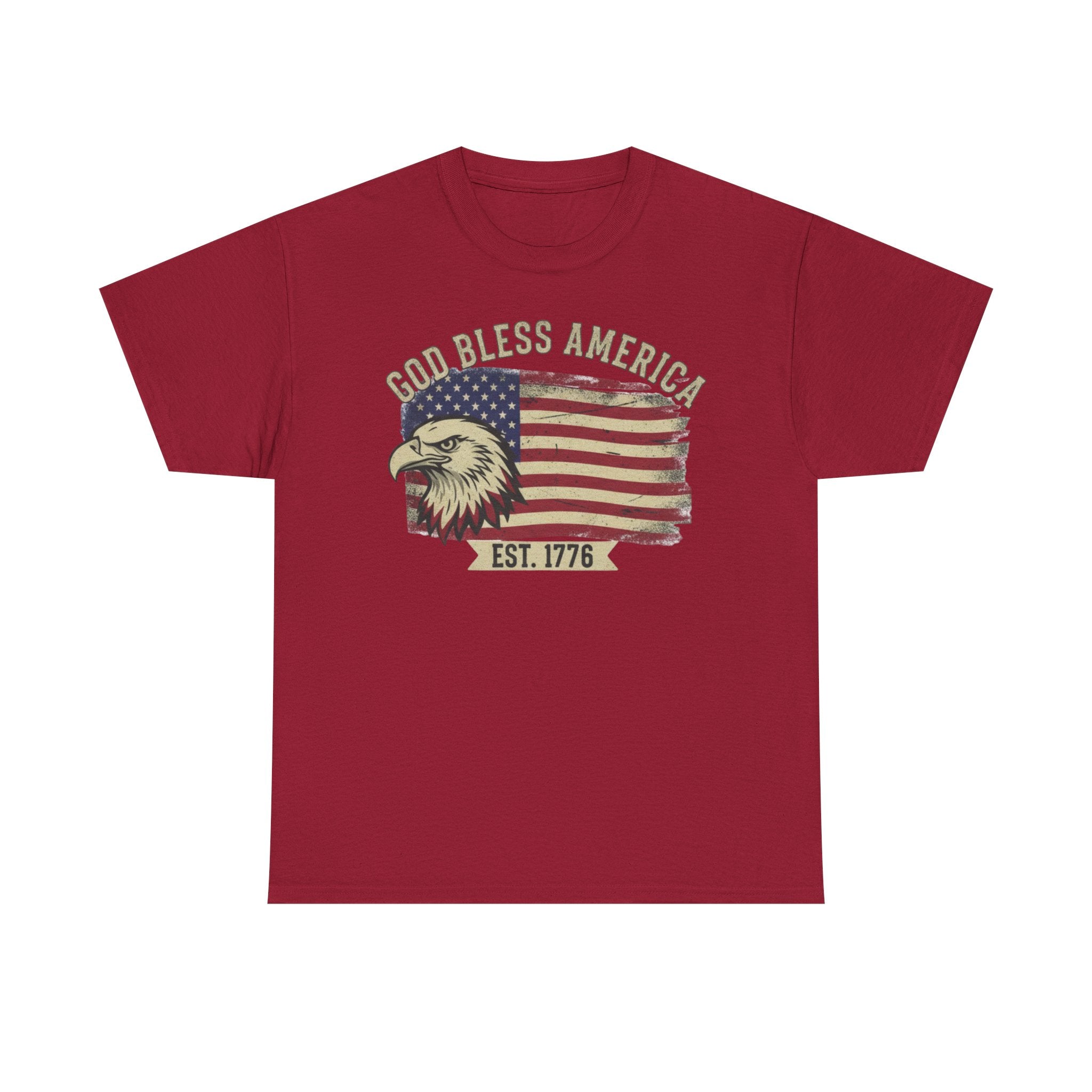God Bless America 1776 Patriotic T-Shirt – Vintage Eagle Flag USA Tee