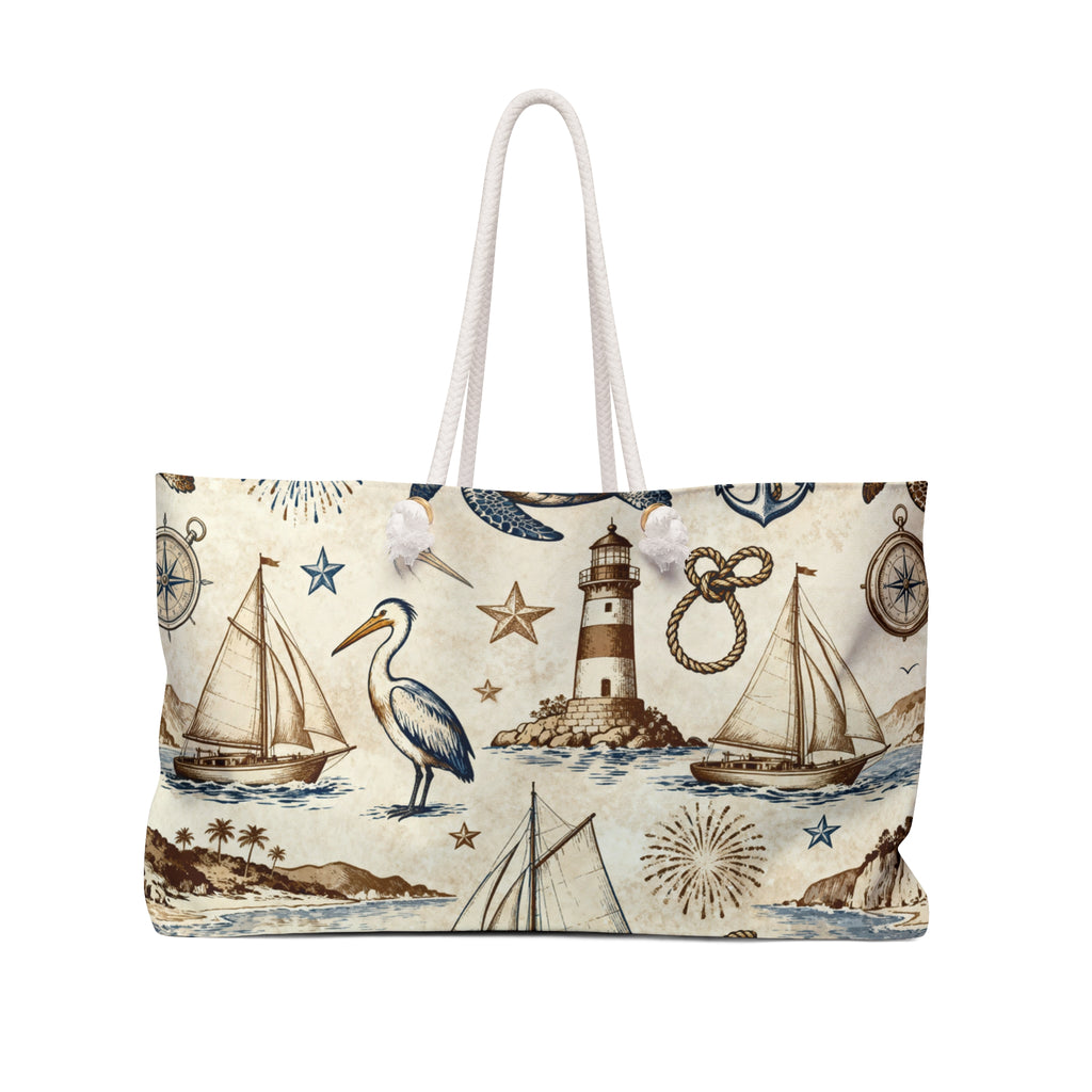 Coastal Americana Lighthouse Weekender Tote Bag Printify
