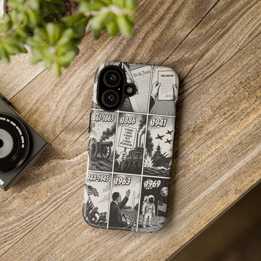 America Through the Ages Comic History Phone Case Printify