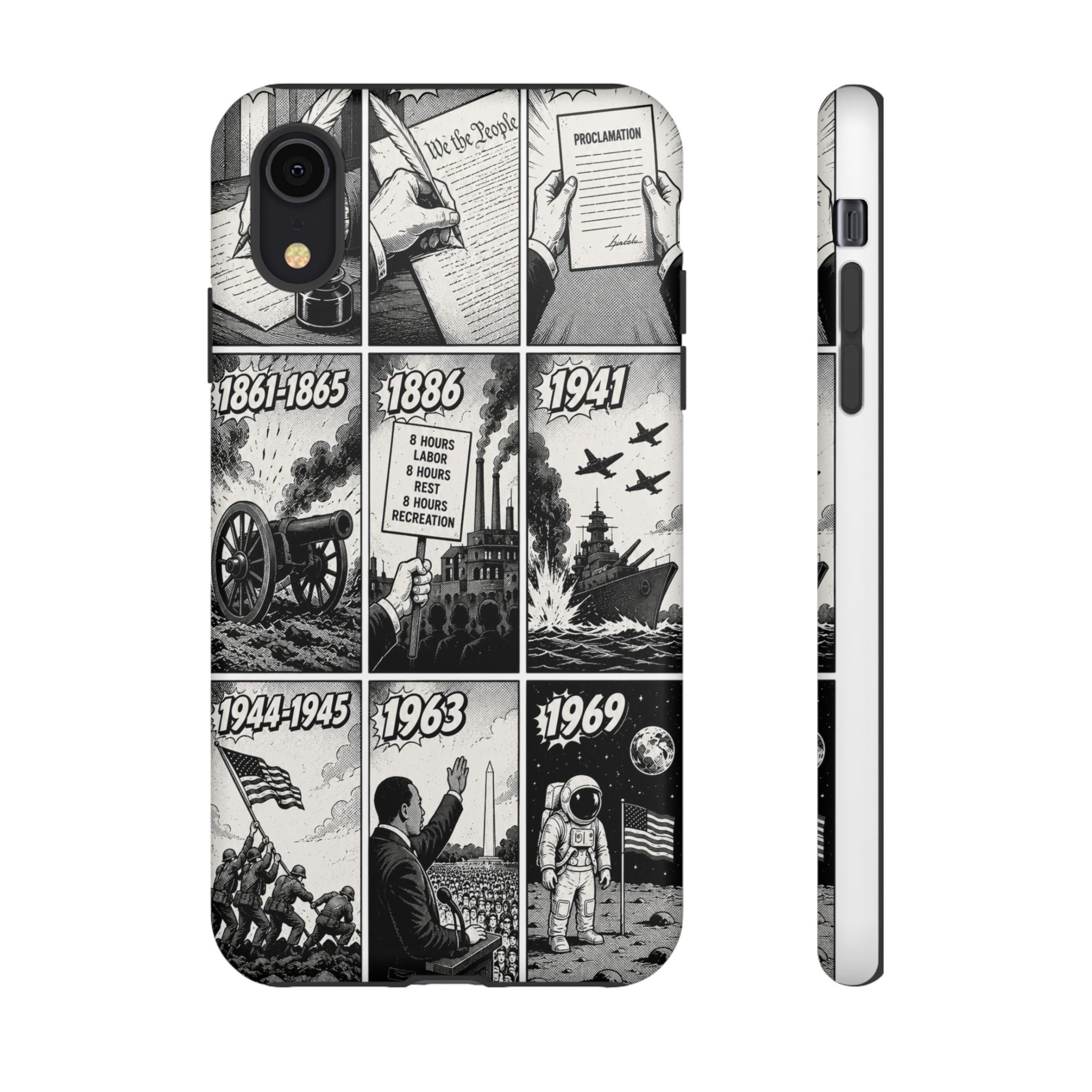 America Through the Ages Comic History Phone Case Printify