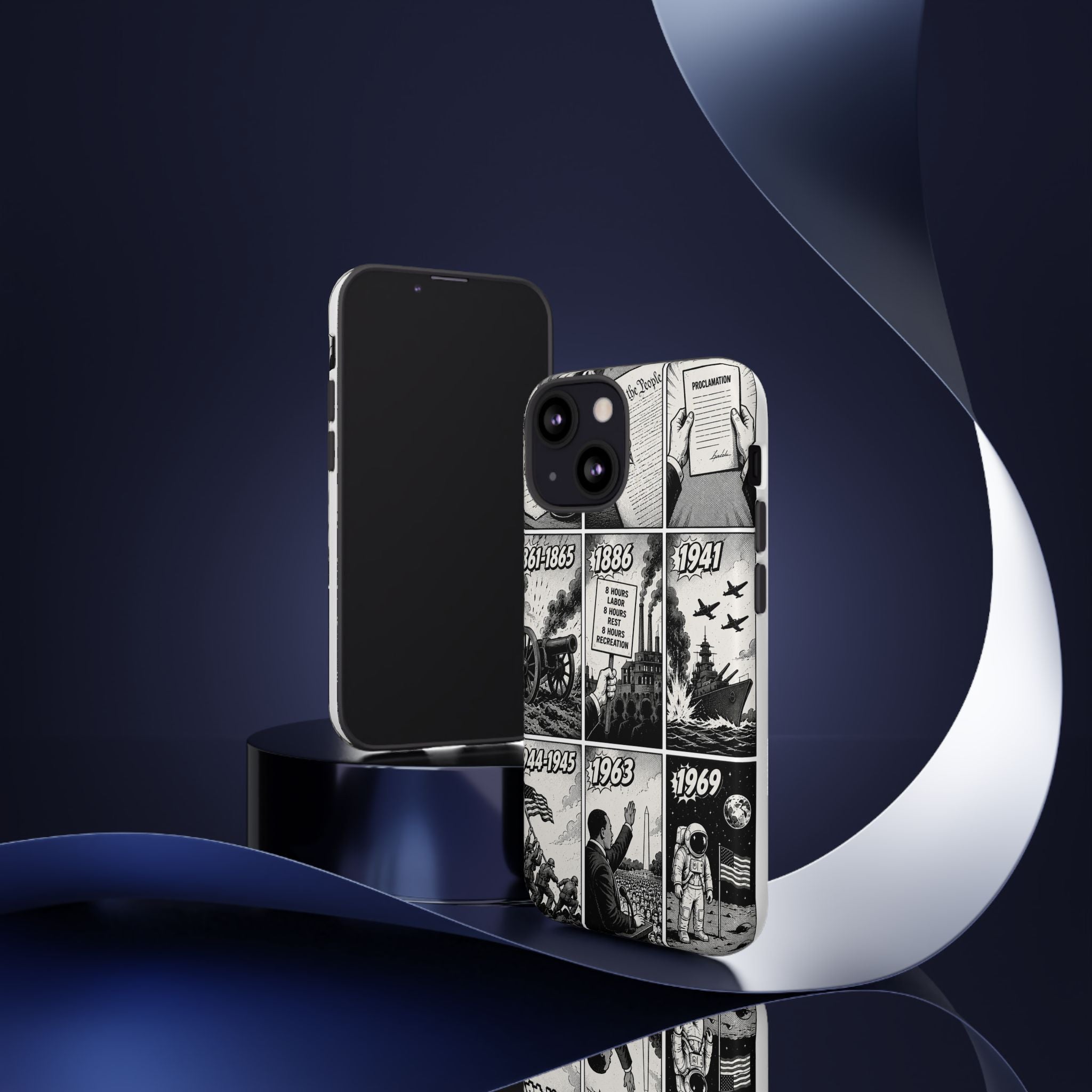 America Through the Ages Comic History Phone Case Printify