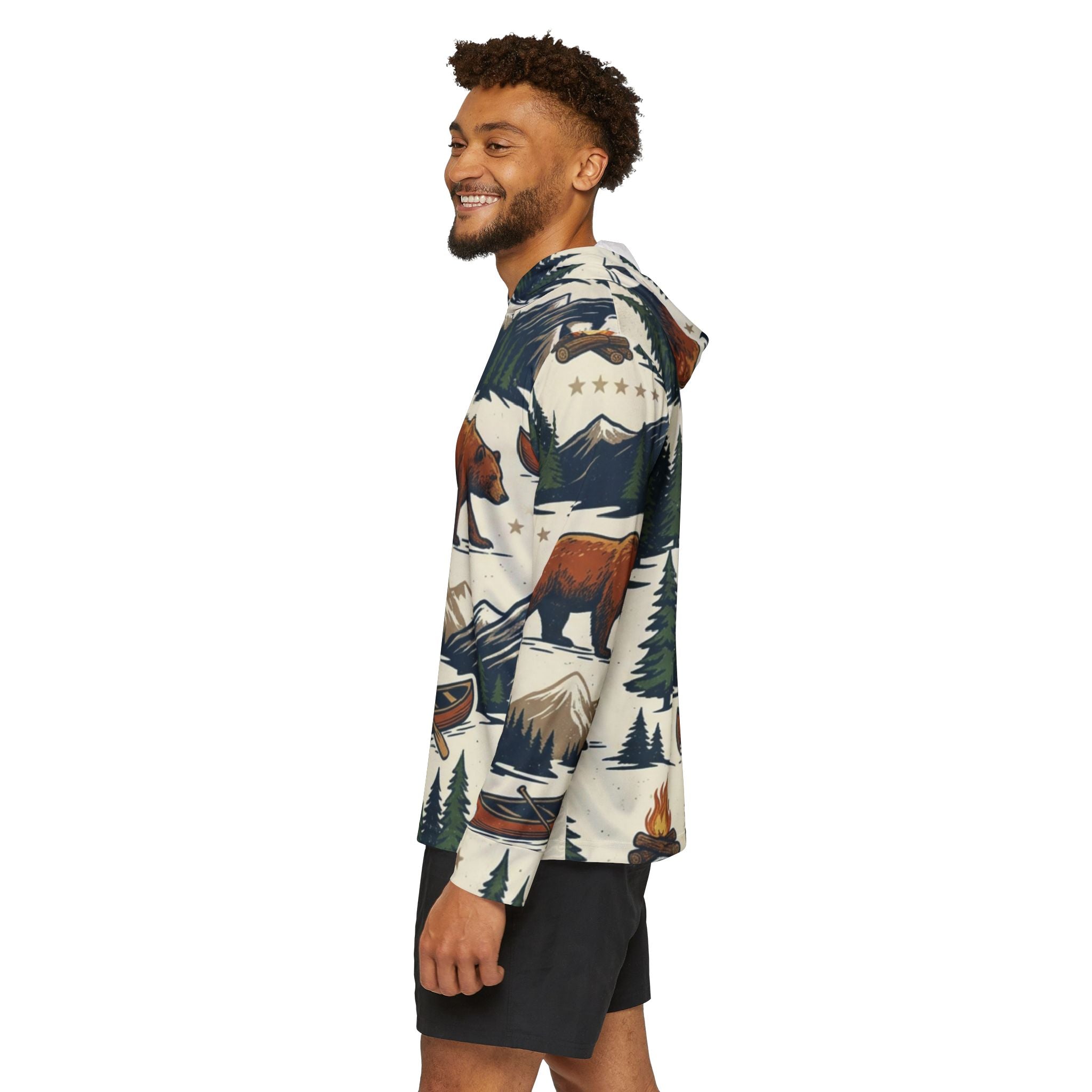 Wilderness Adventure Performance Hoodie – Rustic Outdoors Hooded Sun Shirt Printify