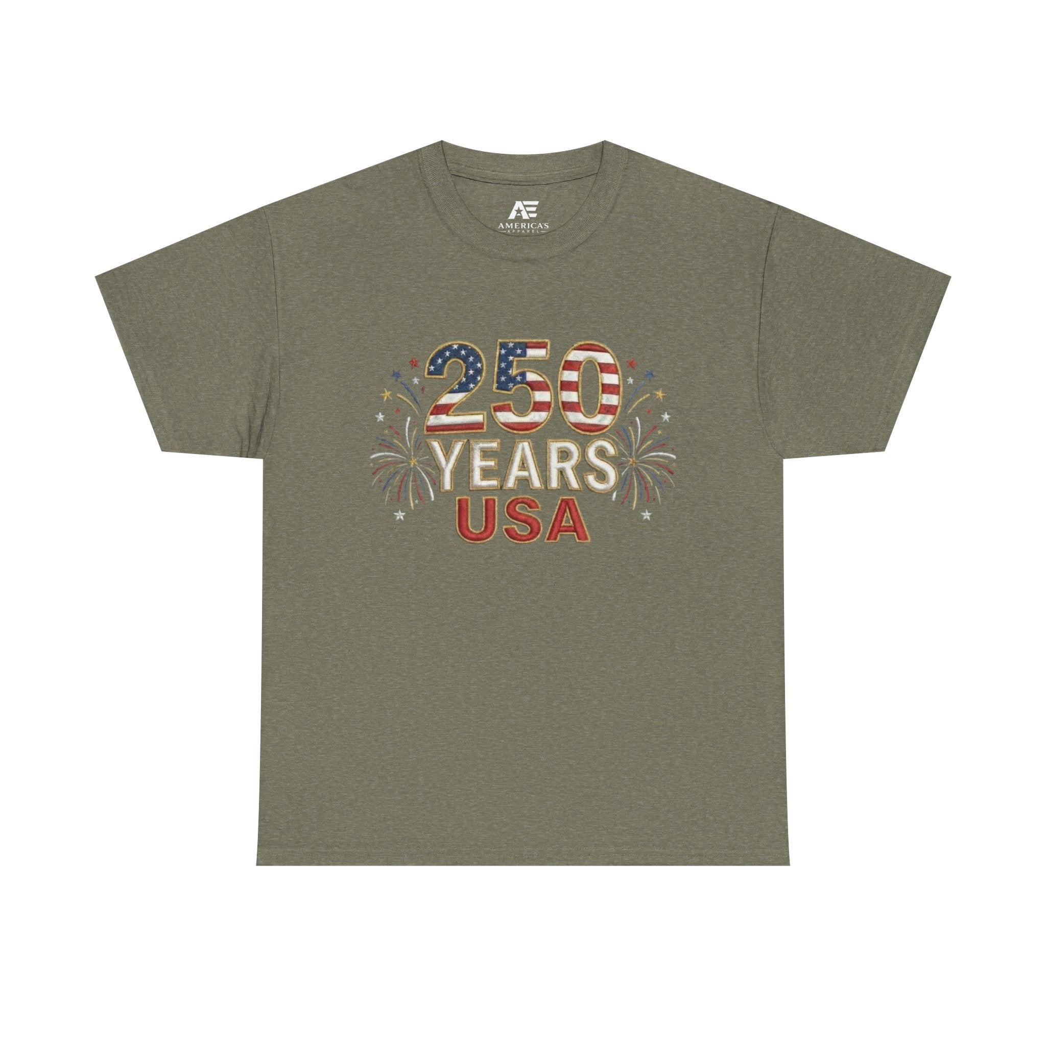 "250 YEARS" Patriotic Unisex Cotton T-Shirt – Gildan 5000 Heavy Tee