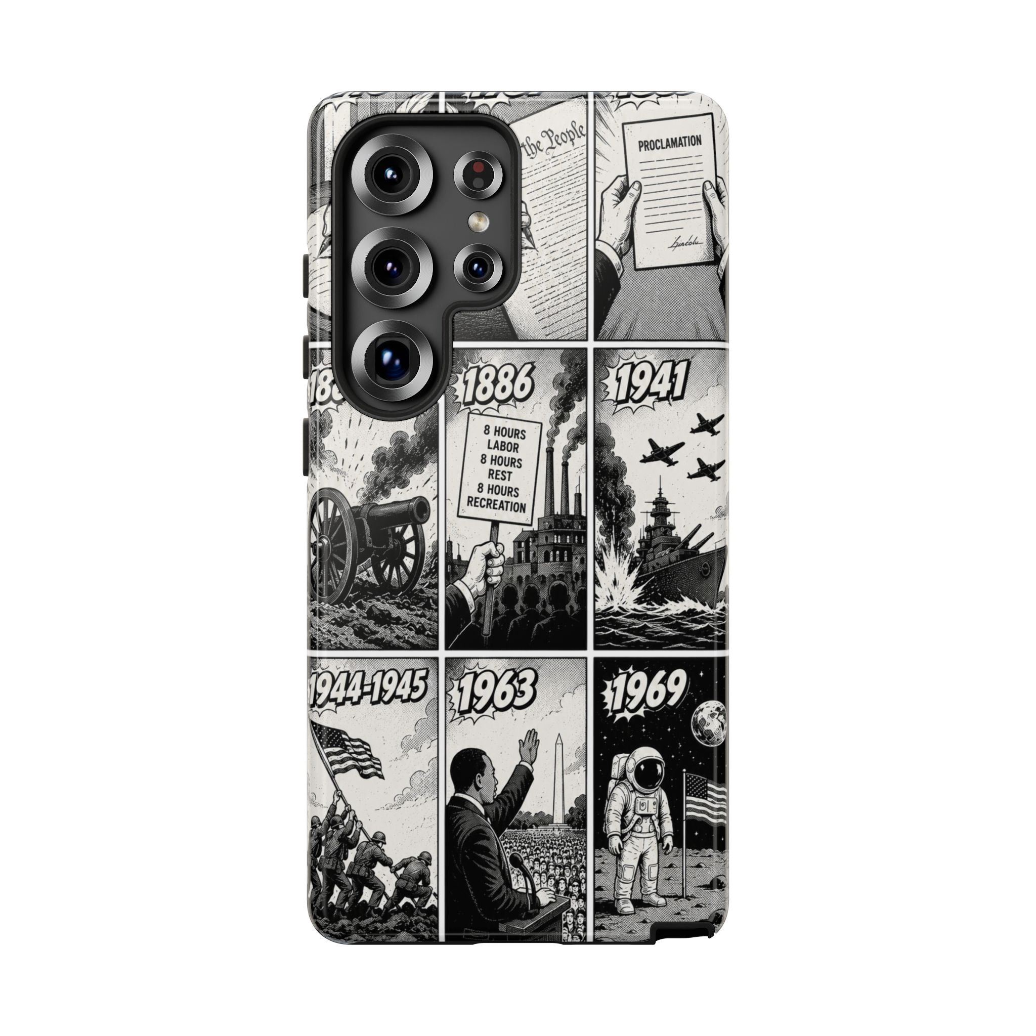 America Through the Ages Comic History Phone Case Printify