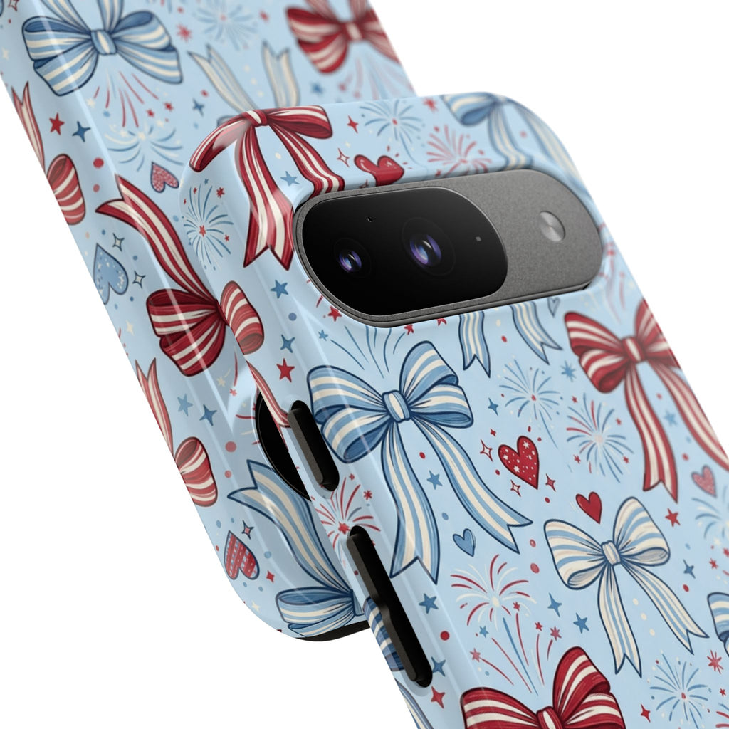Patriotic Coquette Bows & Fireworks Phone Case Printify
