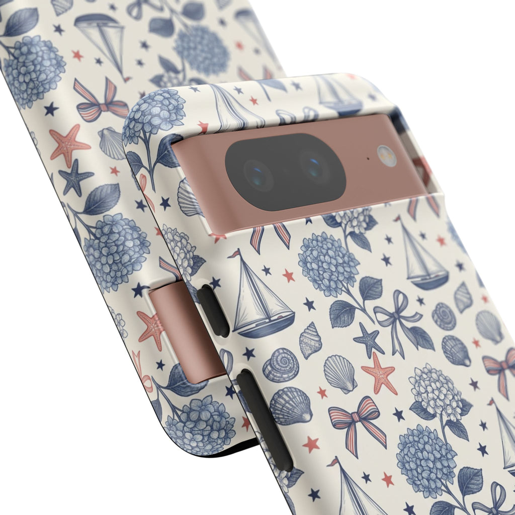 Coastal Americana Hydrangea Phone Case Printify