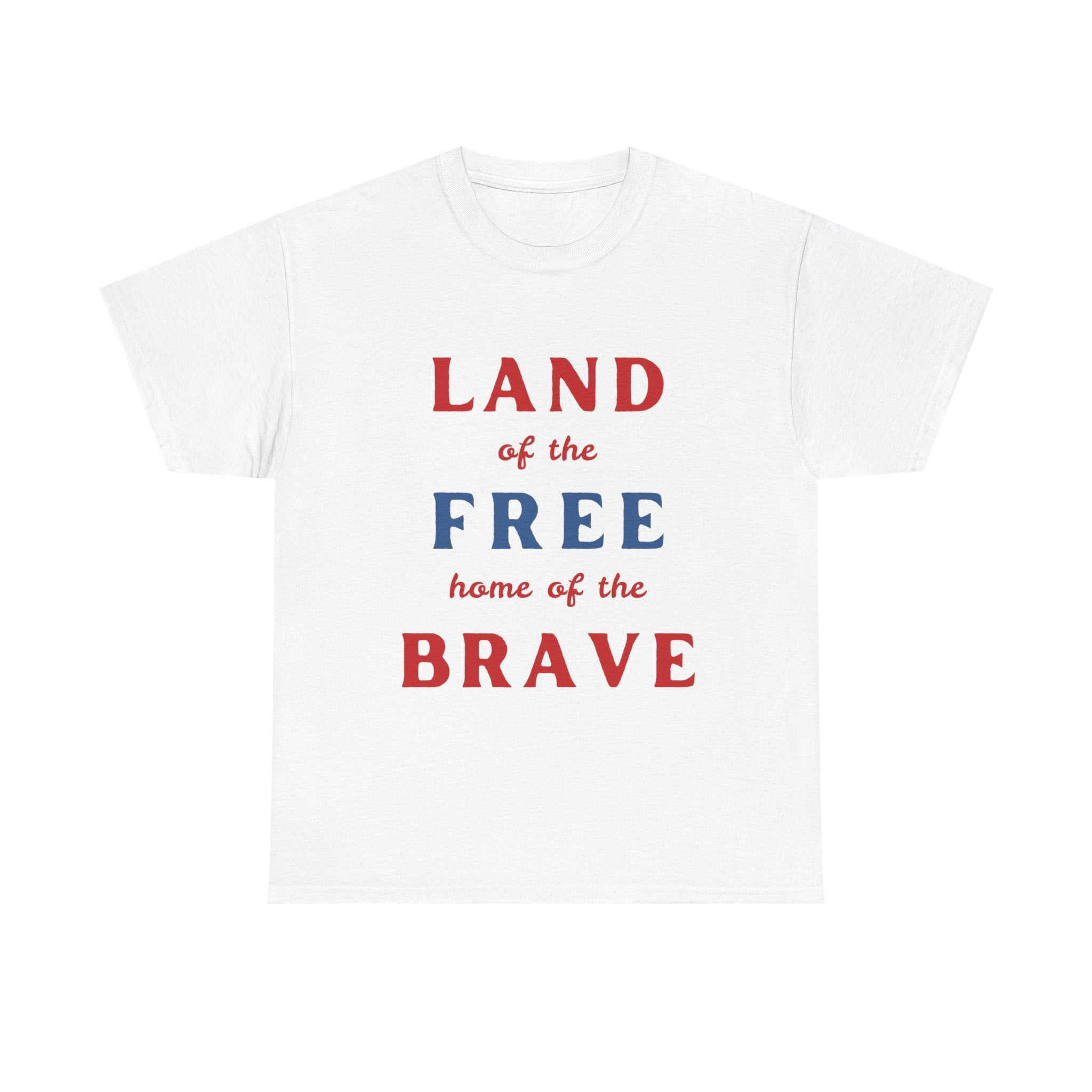 Land of the Free Home of the Brave Patriotic T-Shirt – Light Colors USA Tee