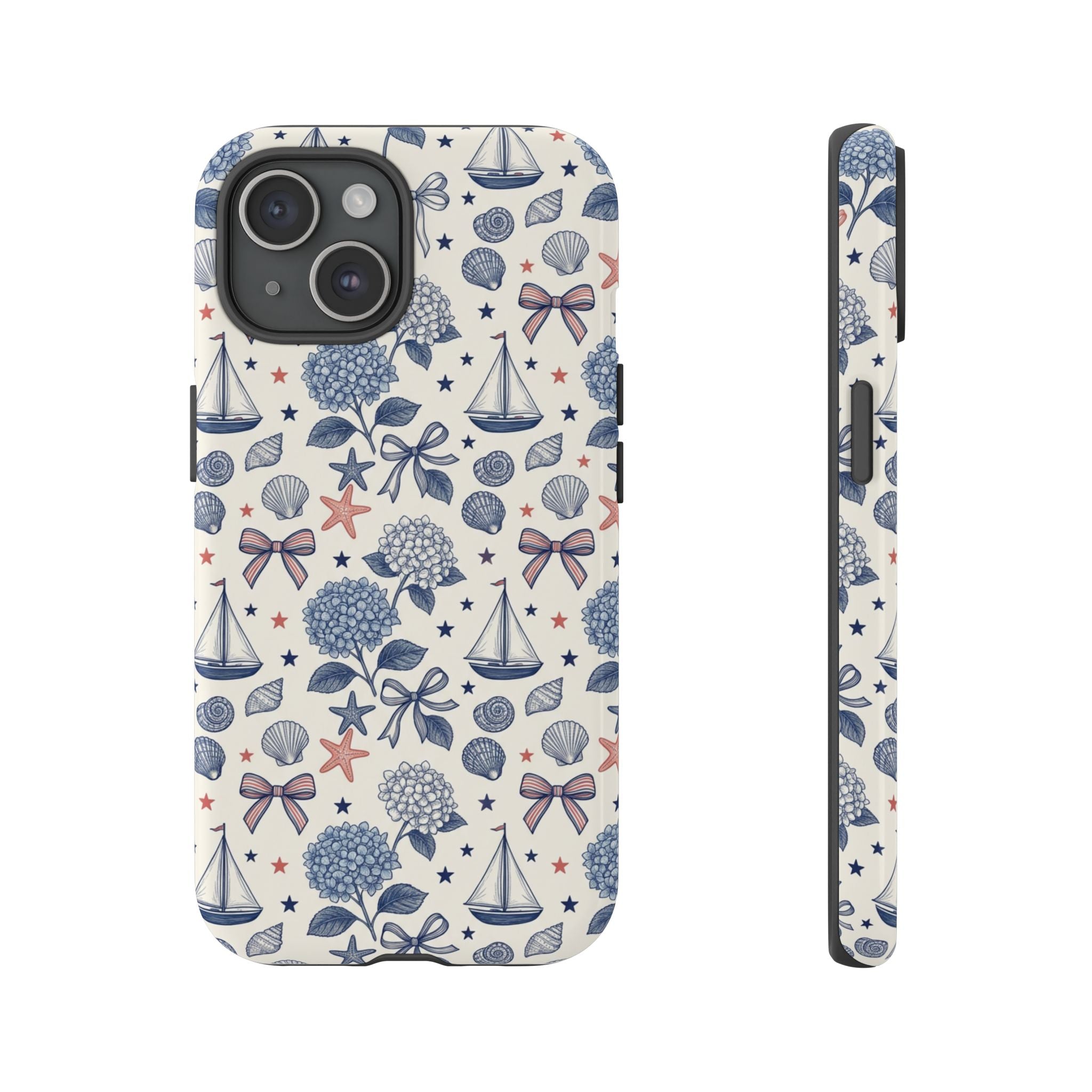 Coastal Americana Hydrangea Phone Case Printify