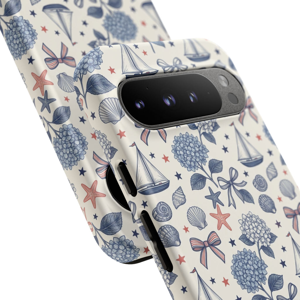 Coastal Americana Hydrangea Phone Case Printify